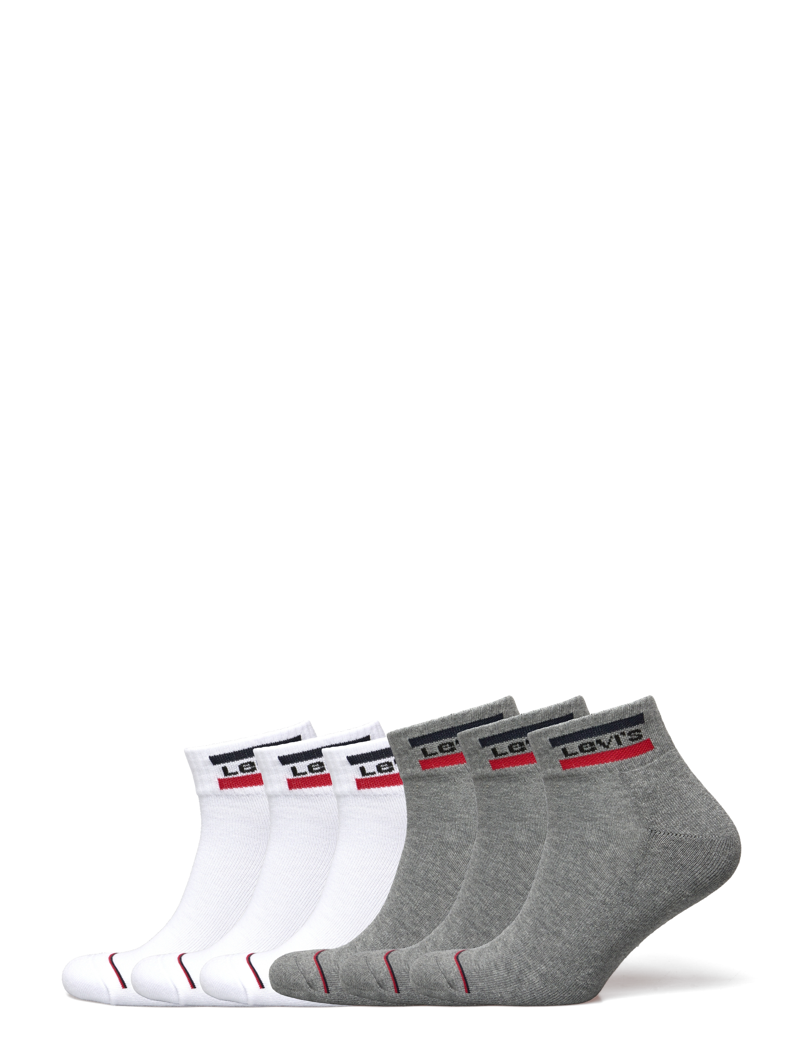 Levi's Levis Mid Cut Sprtwr Logo 6P Ecom, 43-46, Socks, Grau - Ankle Männerswear