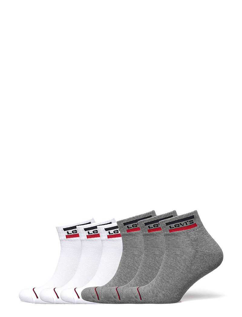 Levi's® - LEVIS MID CUT SPRTWR LOGO 6P ECOM - kojinių komplektas - white/grey - 0
