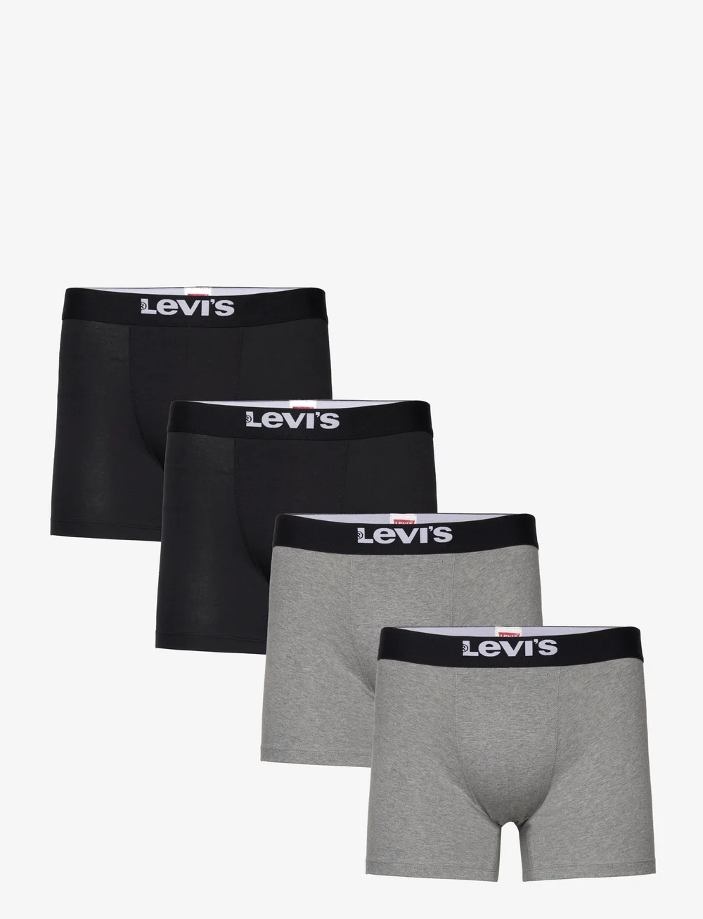 Levi's® - LEVIS MEN SOLID BASIC BOXER BRIEF ORG CO 4P ECOM - multipack kalsonger - black/mid grey melange - 0