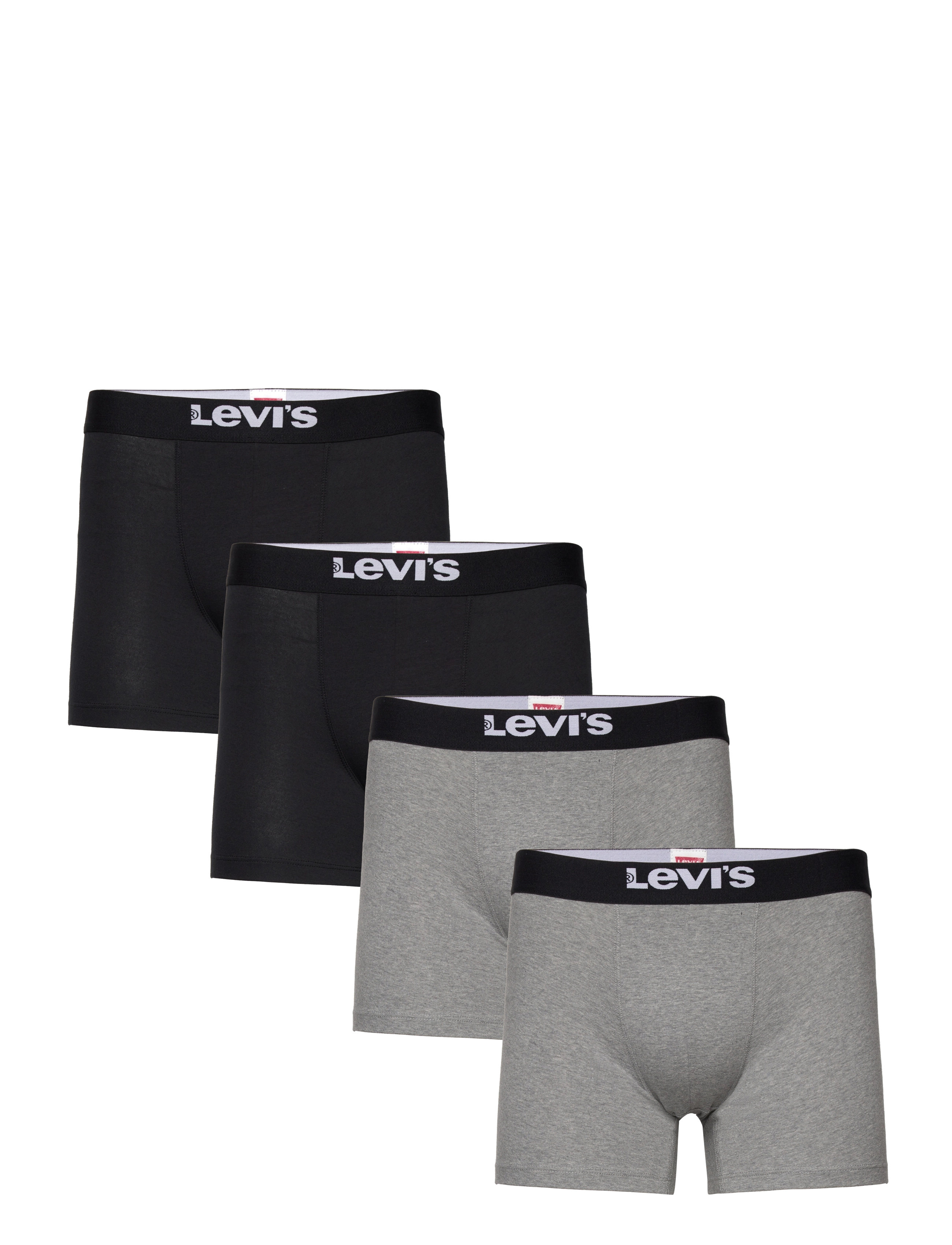 Levi's® LEVIS MEN SOLID BASIC BOXER BRIEF ORG CO 4P ECOM - Underbukser - BLACK/MID GREY MELANGE / black