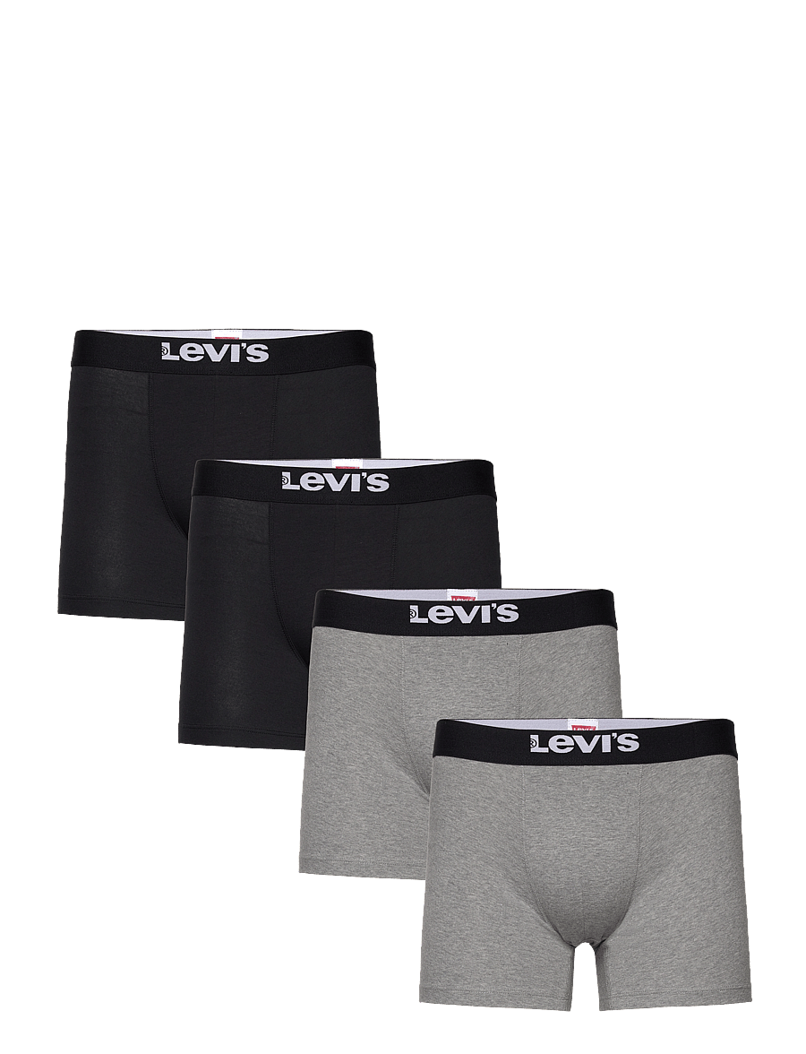 Levi's® - LEVIS MEN SOLID BASIC BOXER BRIEF ORG CO 4P ECOM - unterhosen im multipack - black/mid grey melange - 0