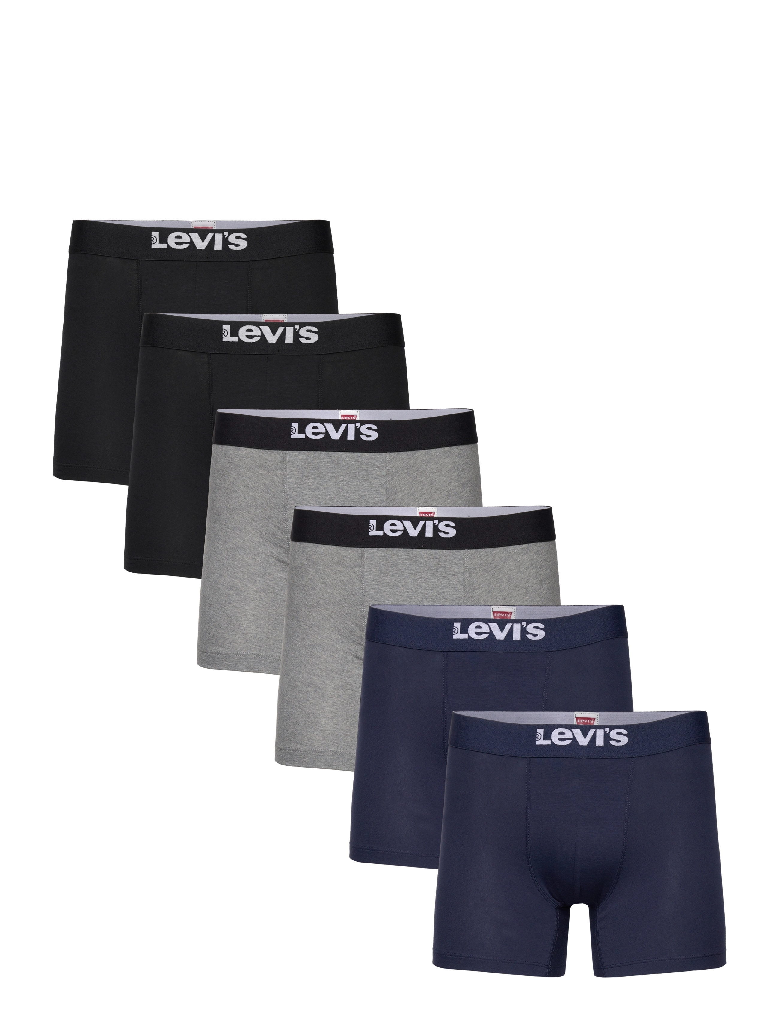 Levi's® LEVIS MEN SOLID BASIC BOXER BRIEF ORG CO 6P ECOM - 4 for 3 - BLACK/NAVY/MID GREY MEL / navy