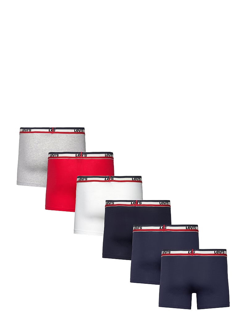 Levi's® - LEVIS MEN SPRTSWR LOGO BOXER BRIEF ORG CO 6P ECOM - multipack kalsonger - blue/red/grey - 1