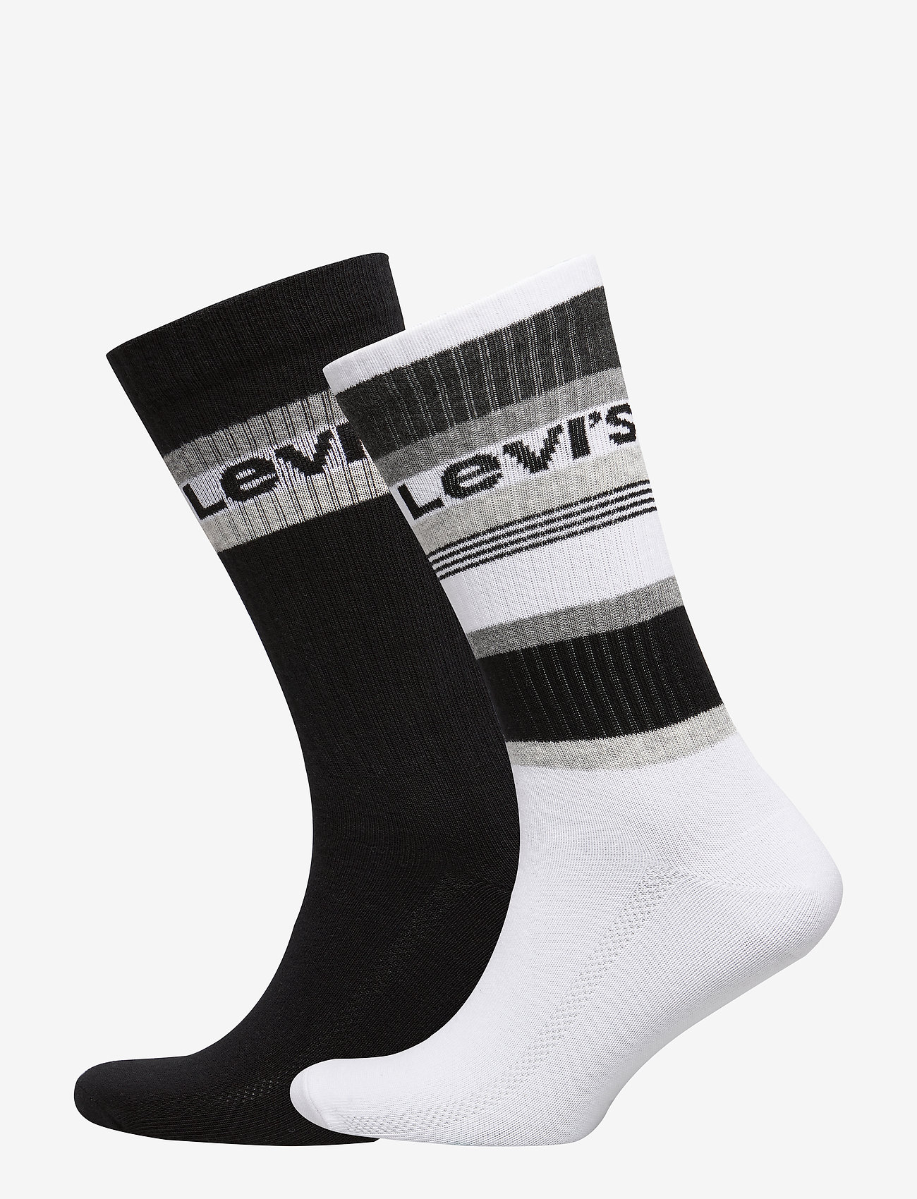 LEVIS REGULAR CUT STRIPE BLOCKS 2P - BLACK / GREY