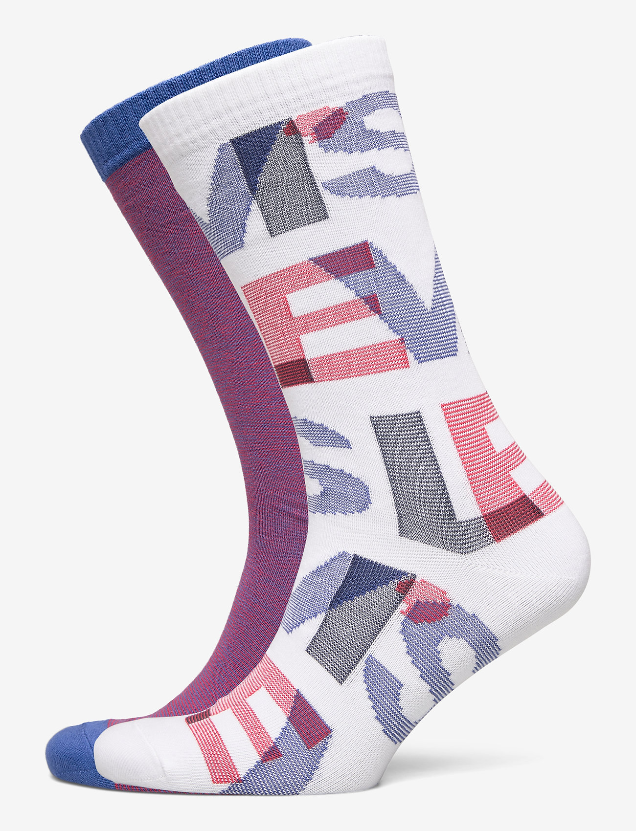 LEVIS REGULAR CUT LETTER OVERLAP 2P - WHITE / BLUE / RED