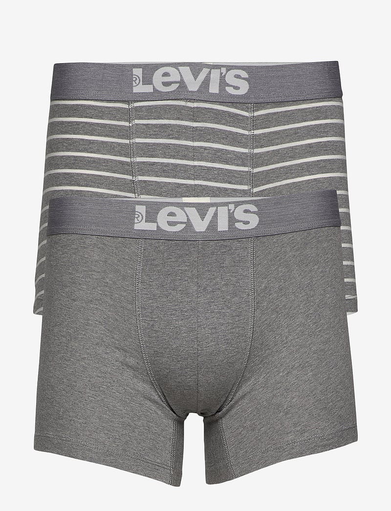 Levi's® - LEVIS MEN VINTG STRIPE YD BOXER BRIEF 2P - multipack kalsonger - middle grey melange - 1
