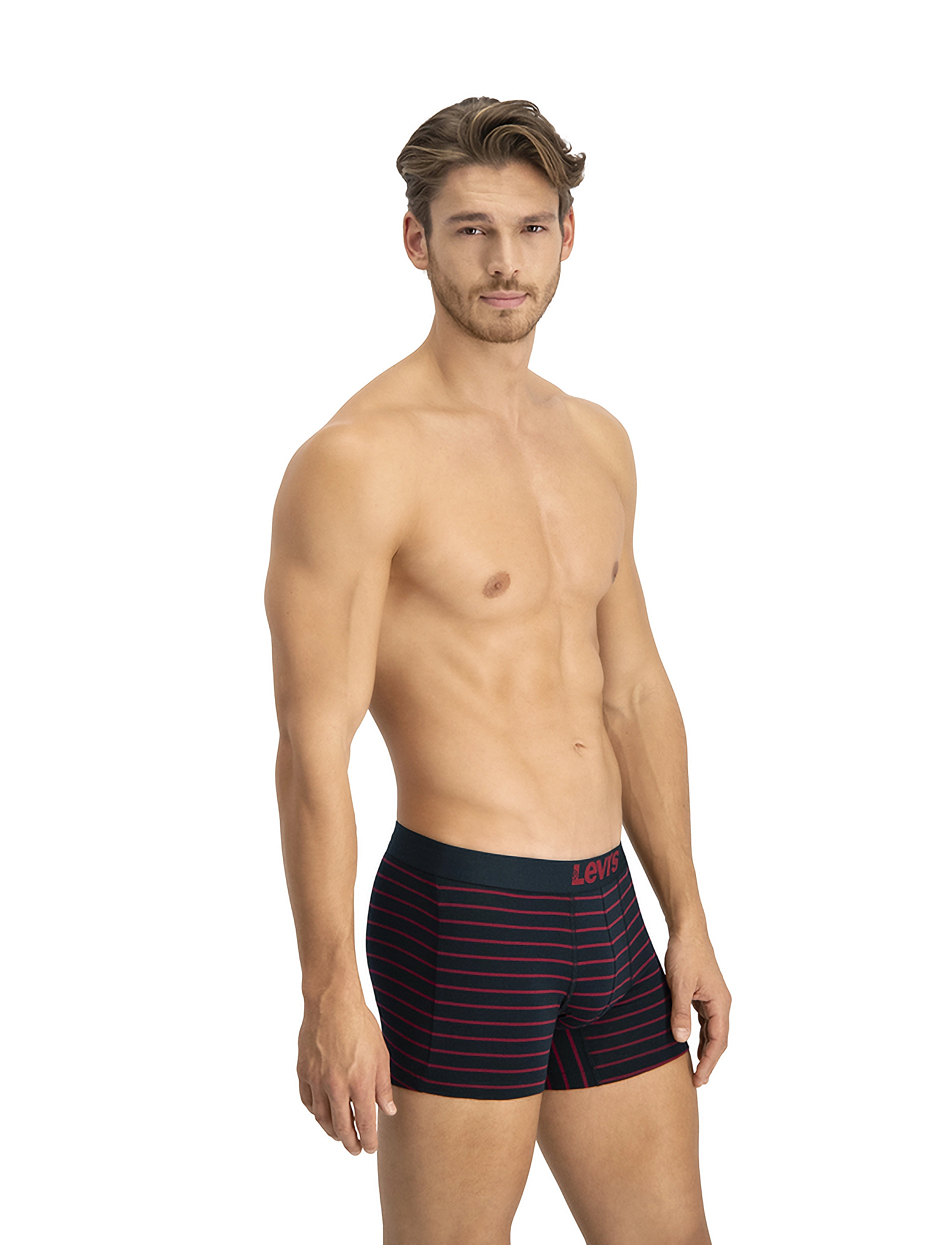 Levi's® LEVIS MEN VINTG STRIPE YD BOXER BRIEF 2P - Gatvės stilius - RED / BLACK / black