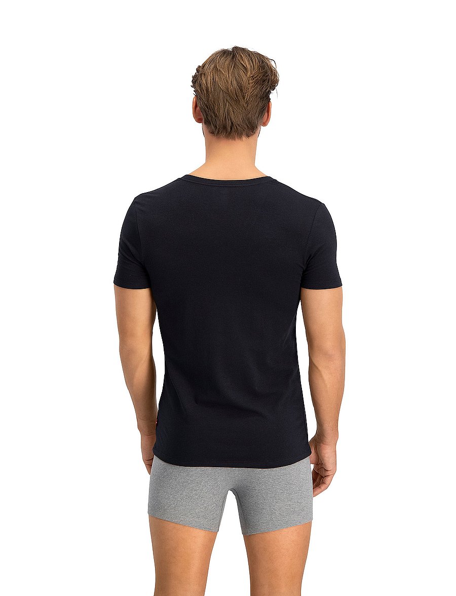 Levi's® - LEVIS MEN V-NECK 2P - t-shirts mit v-ausschnitt - jet black - 2
