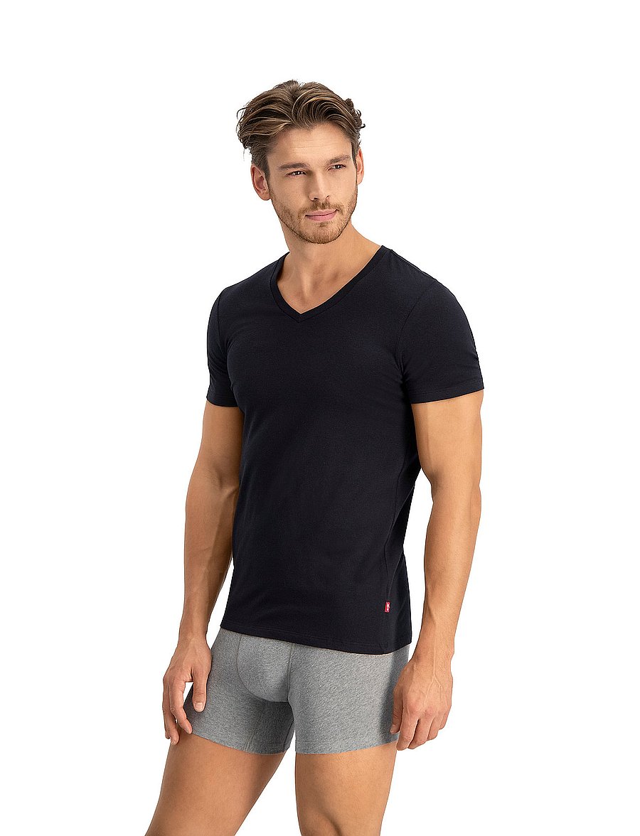 Levi's® - LEVIS MEN V-NECK 2P - t-shirts mit v-ausschnitt - jet black - 3