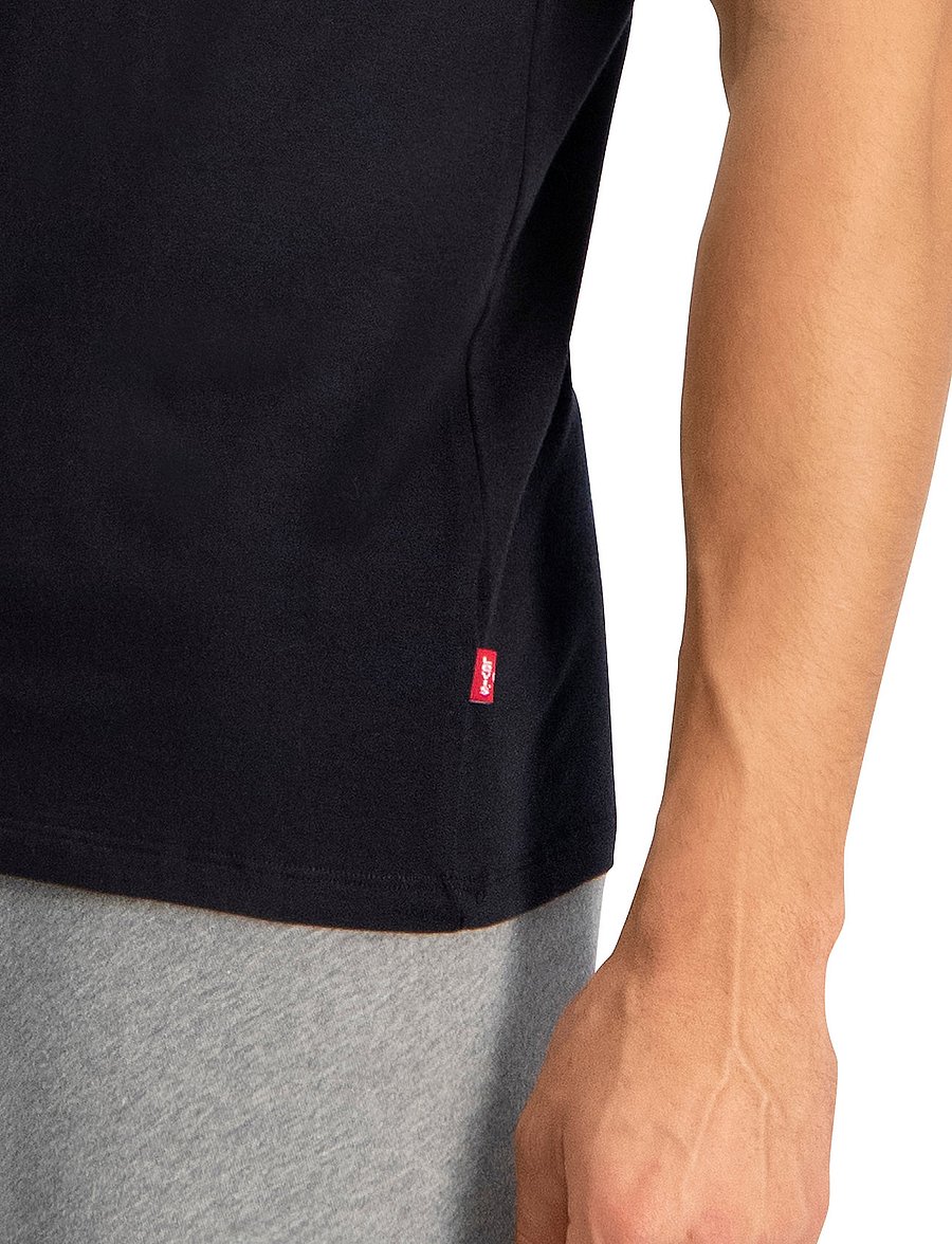 Levi's® - LEVIS MEN V-NECK 2P - t-shirts mit v-ausschnitt - jet black - 4