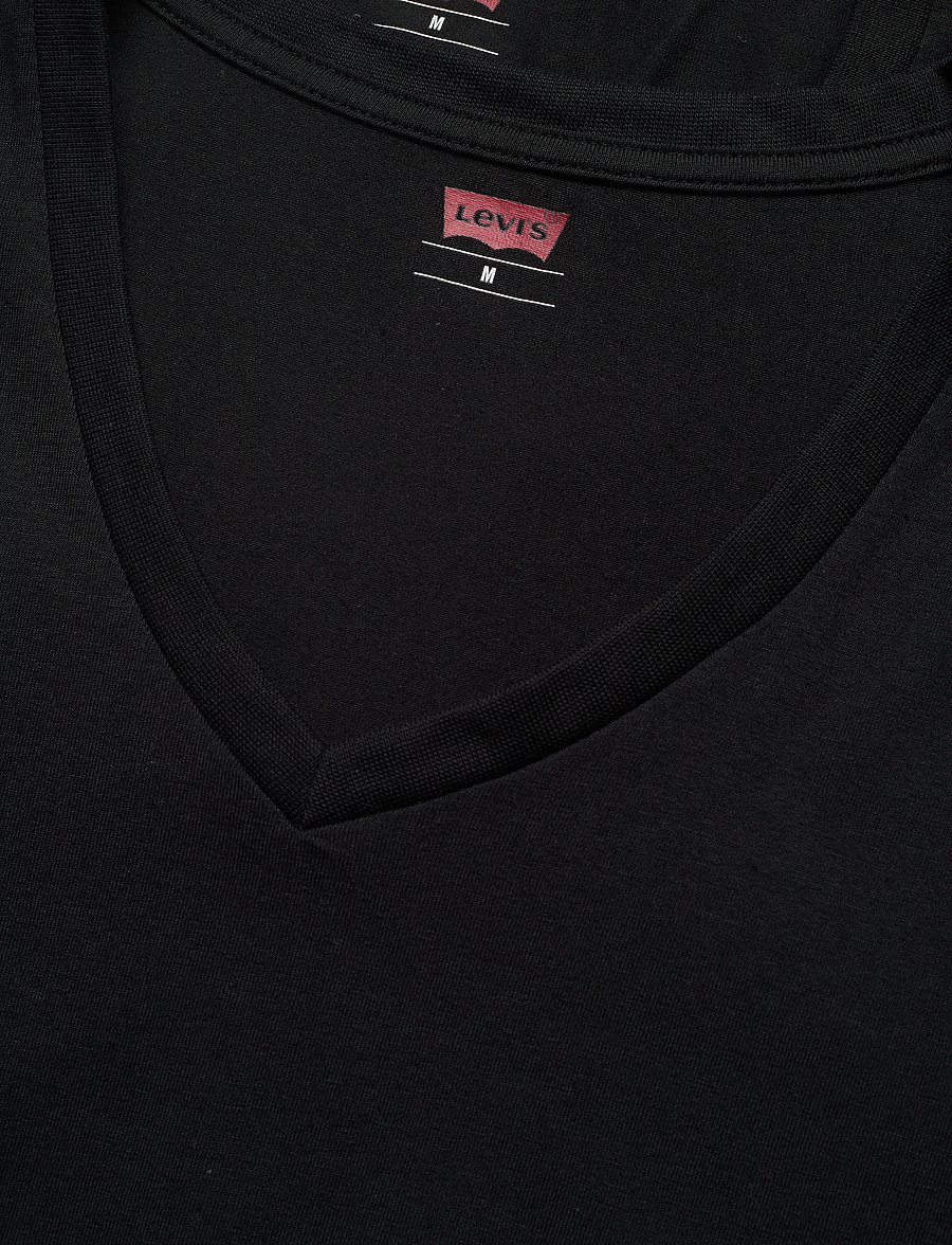 Levi's® - LEVIS MEN V-NECK 2P - t-shirts mit v-ausschnitt - jet black - 5