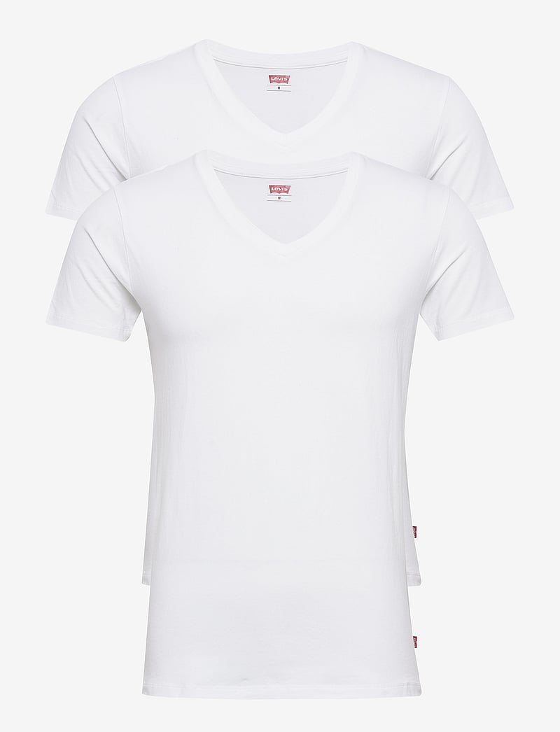 Levi's® - LEVIS MEN V-NECK 2P - v-ringade t-shirts - white - 1