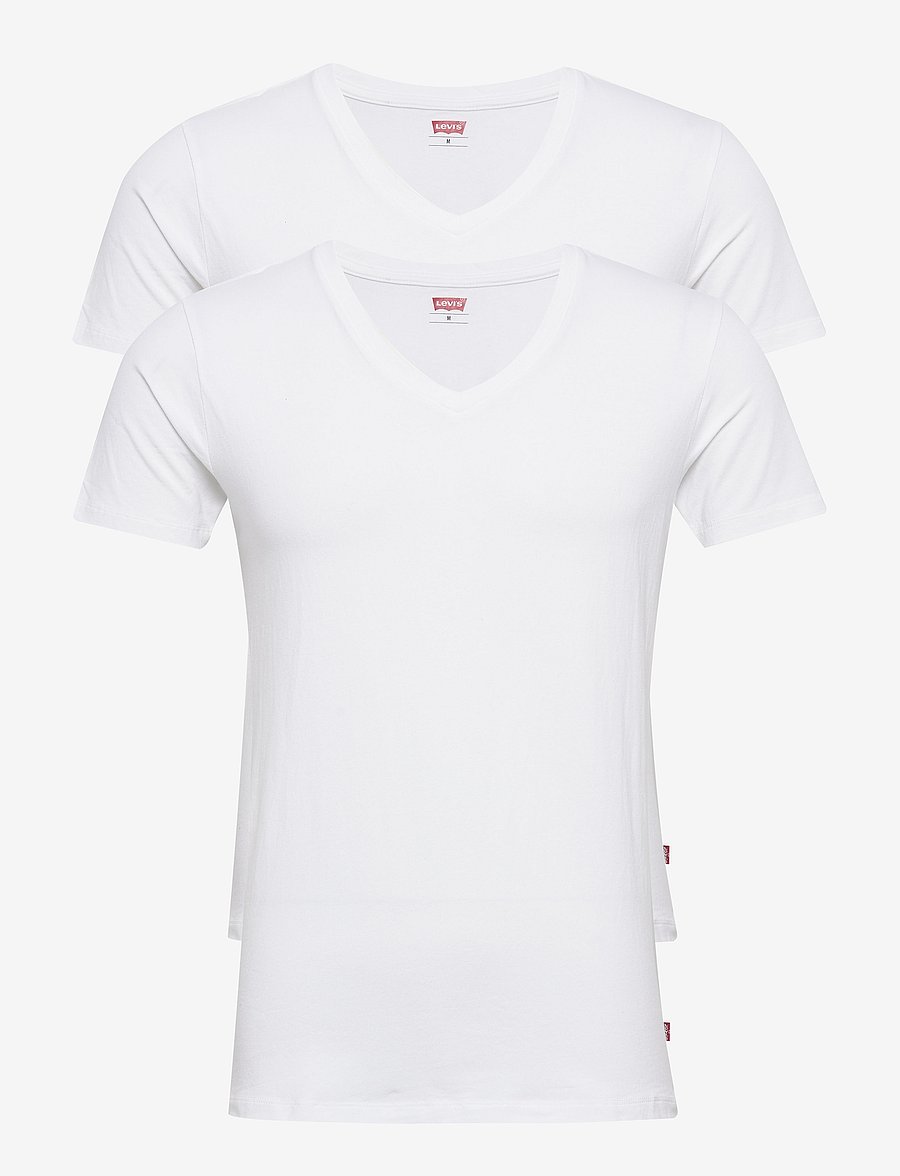 Levi's® - LEVIS MEN V-NECK 2P - t-shirts mit v-ausschnitt - white - 1