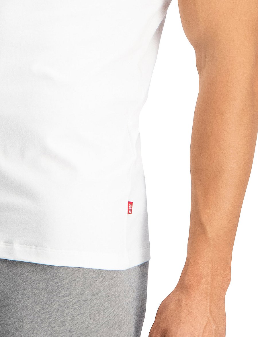 Levi's® - LEVIS MEN V-NECK 2P - t-shirts mit v-ausschnitt - white - 4