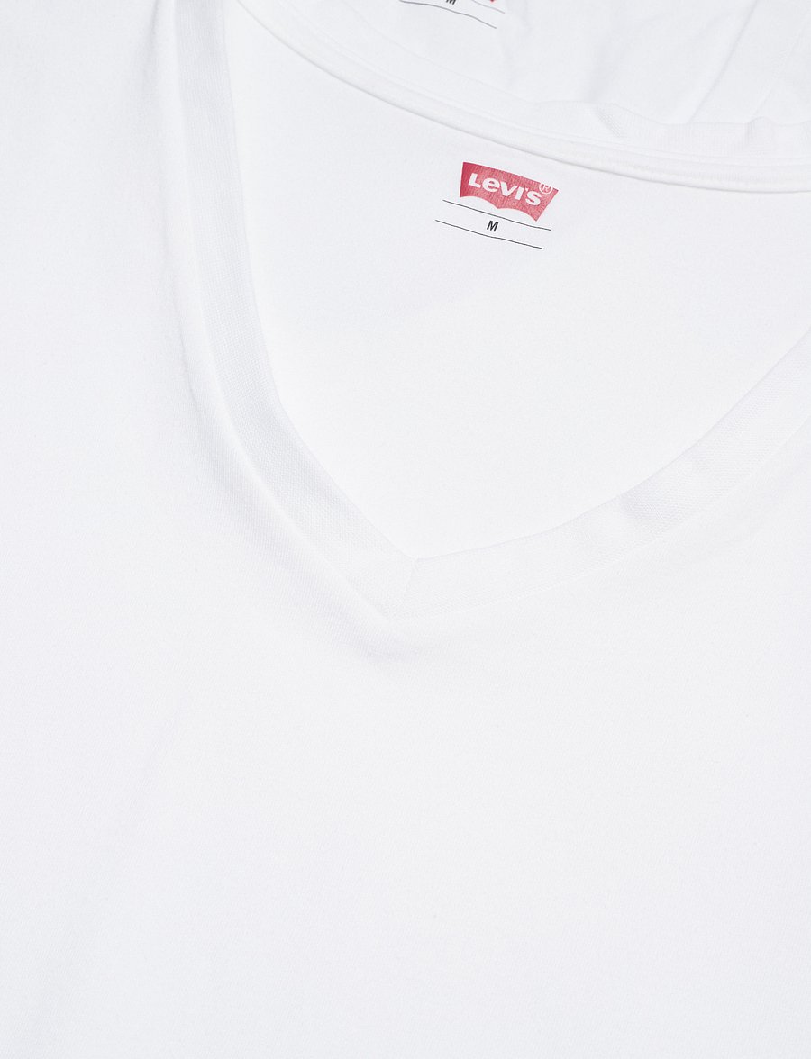 Levi's® - LEVIS MEN V-NECK 2P - t-shirts mit v-ausschnitt - white - 5