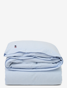Blue/White Striped Cotton Seersucker Duvet Cover, Lexington Home