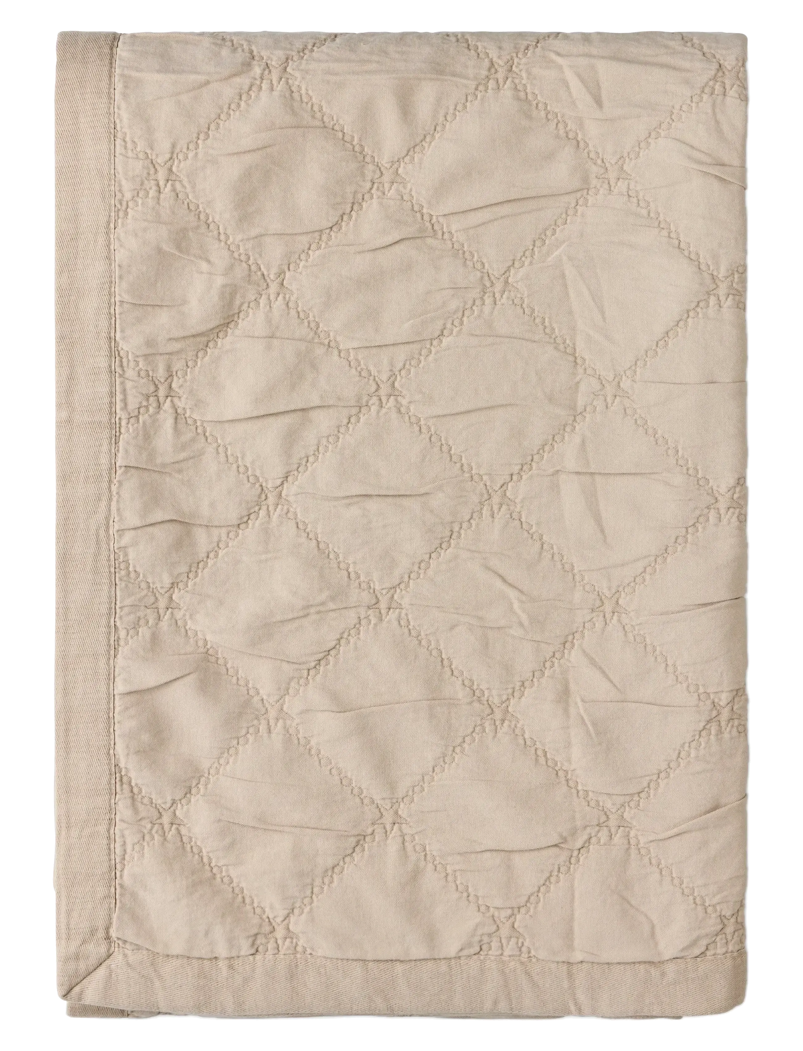 Lexington Home Signature Star Organic Cotton Quilted Bedspread, Sengetæppe, Beige, Str: 260X240