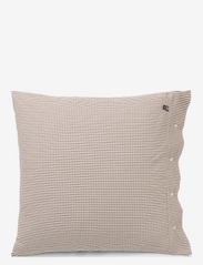 White/Copper Checked Cotton Poplin Pillowcase - WHITE/COPPER