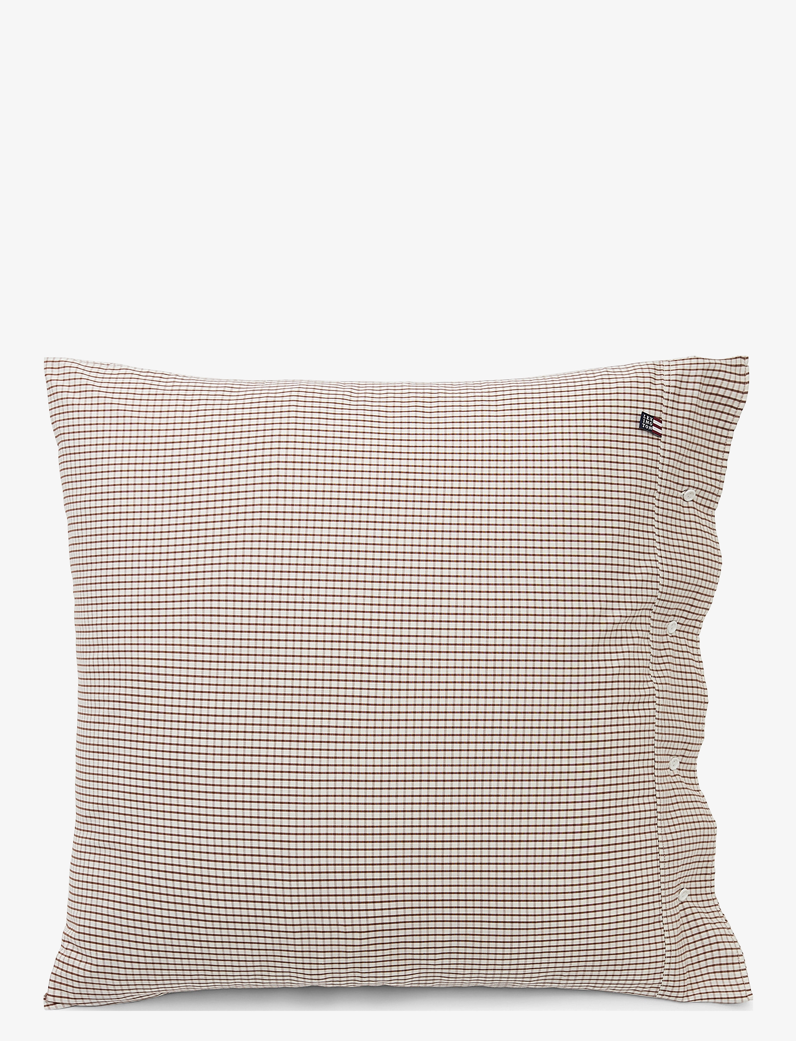 Lexington Home White/Copper Checked Cotton Poplin Pillowcase - Hochzeitsgeschenke - WHITE/COPPER / brown