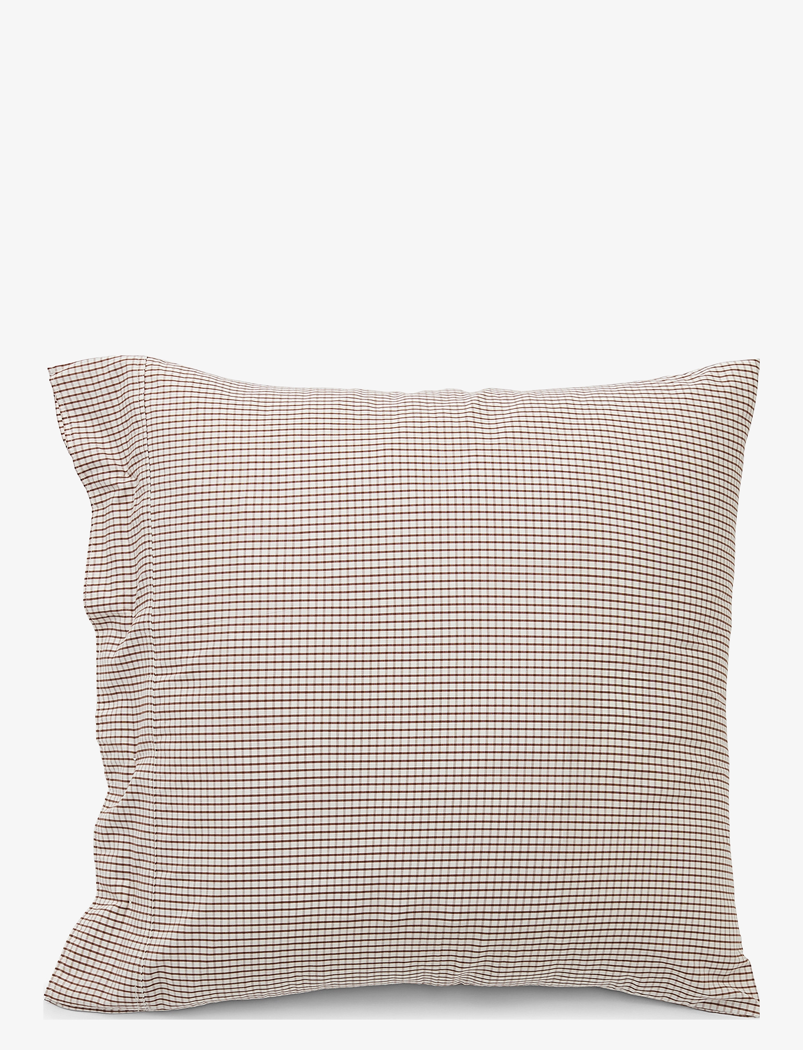 Lexington Home - White/Copper Checked Cotton Poplin Pillowcase - coussins covers - white/copper - 2