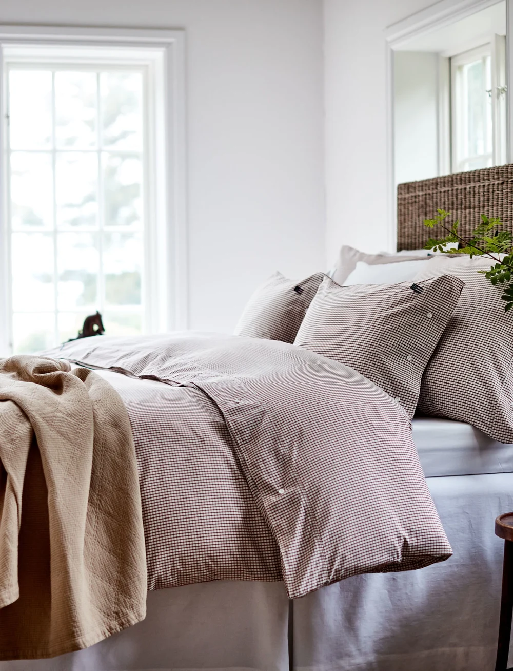 Lexington Home - White/Copper Checked Cotton Poplin Pillowcase - nach preis einkaufen - white/copper - 3