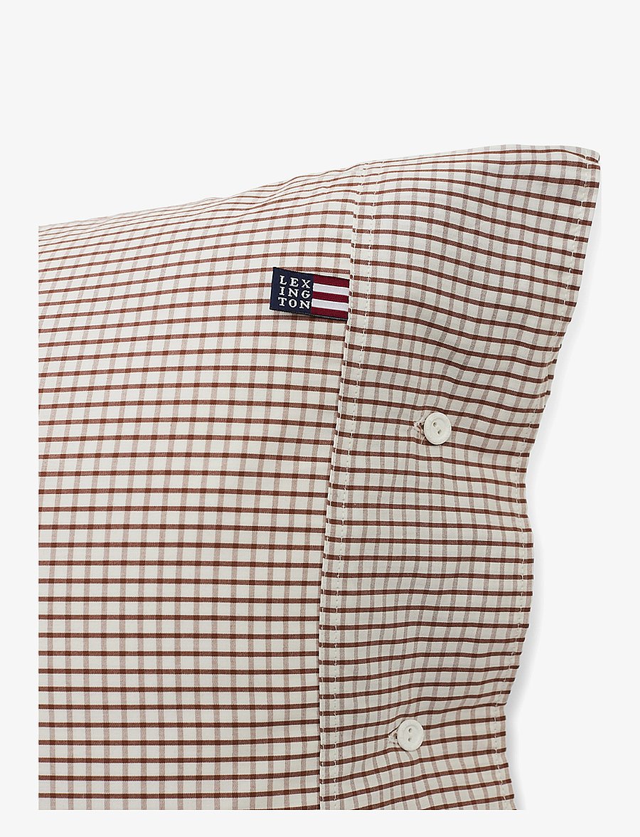 Lexington Home - White/Copper Checked Cotton Poplin Pillowcase - kissenbezüge - white/copper - 3