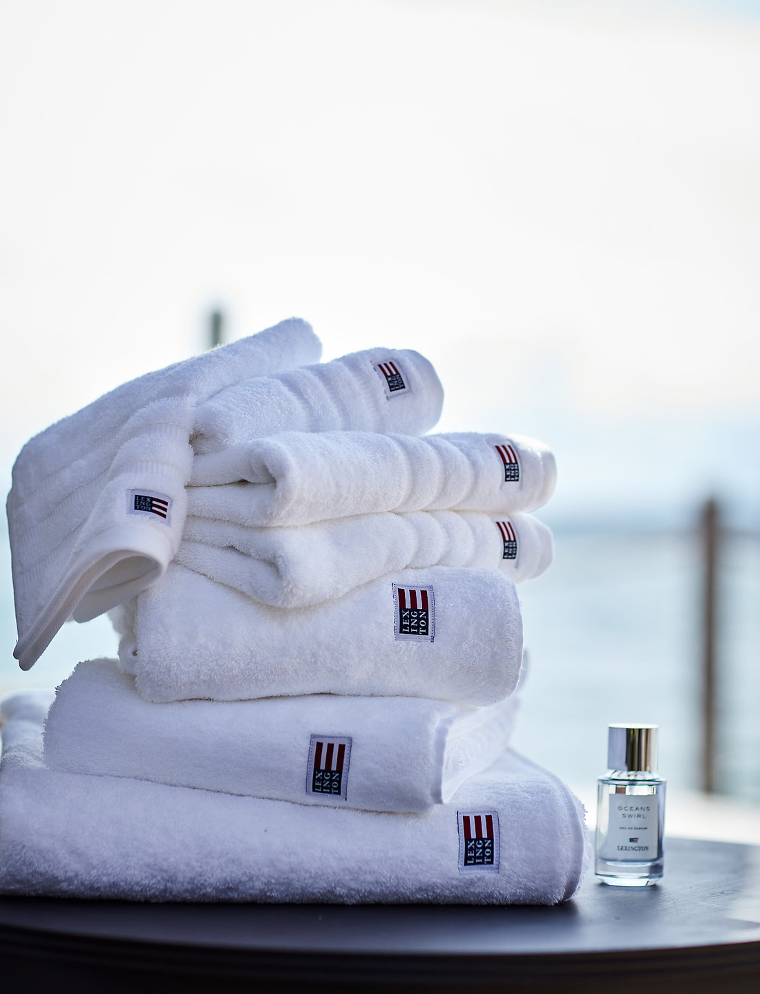 Lexington Home - Original Towel White/Blue Striped - hand towels & bath towels - white/blue - 1