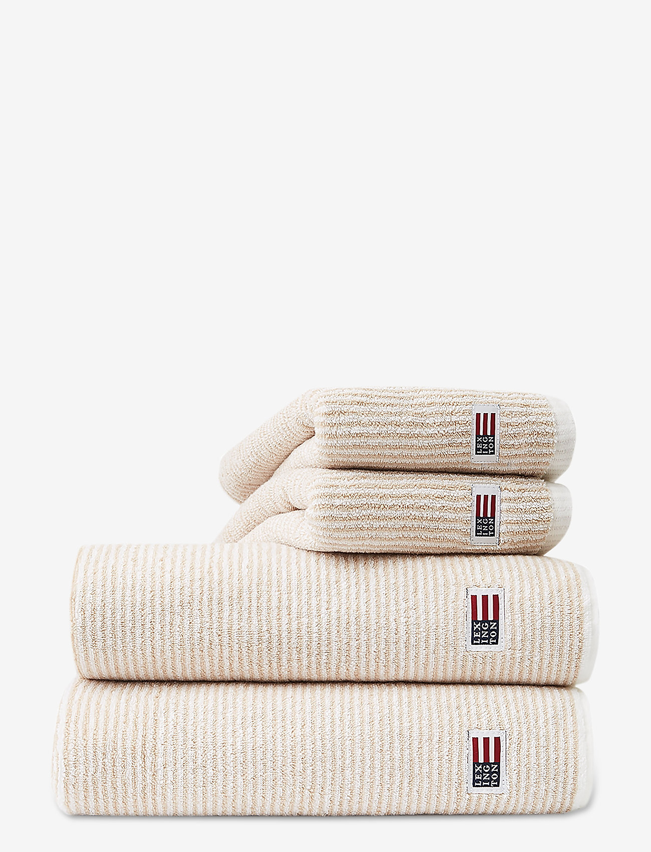 Lexington Home - Original Towel White/Tan Striped - käterätikud ja vannirätikud - white/tan - 0