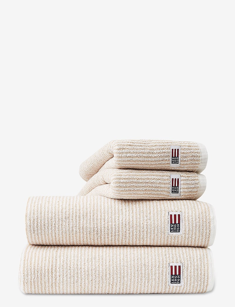 Lexington Home - Original Towel White/Tan Striped - käterätikud ja vannirätikud - white/tan - 0