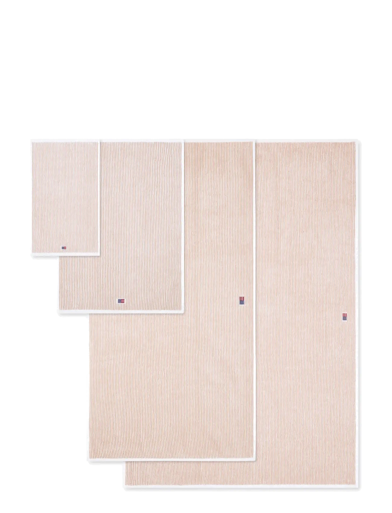 Lexington Home - Original Towel White/Tan Striped - badetücher - white/tan - 2