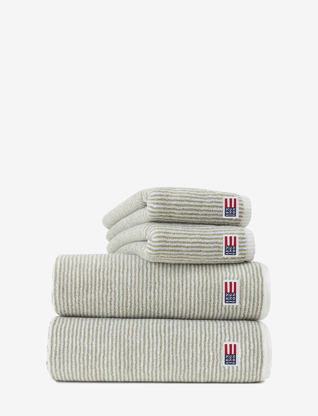 Lexington Home Original Towel White/Vintage Green Striped - Badrumstextilier - VINTAGE GREEN/WHITE / green