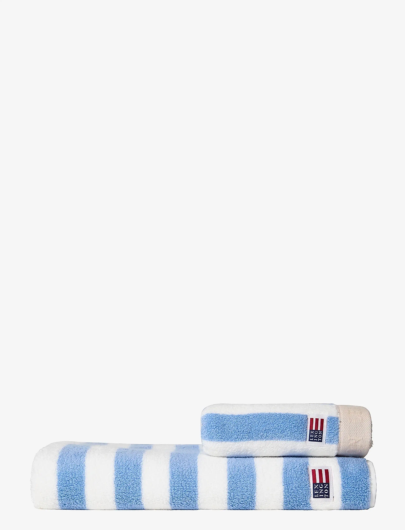 Lexington Home - Block Striped Towel Sky Blue/White/Moonbeam - handdukar - sky blue/white/moonbeam - 1