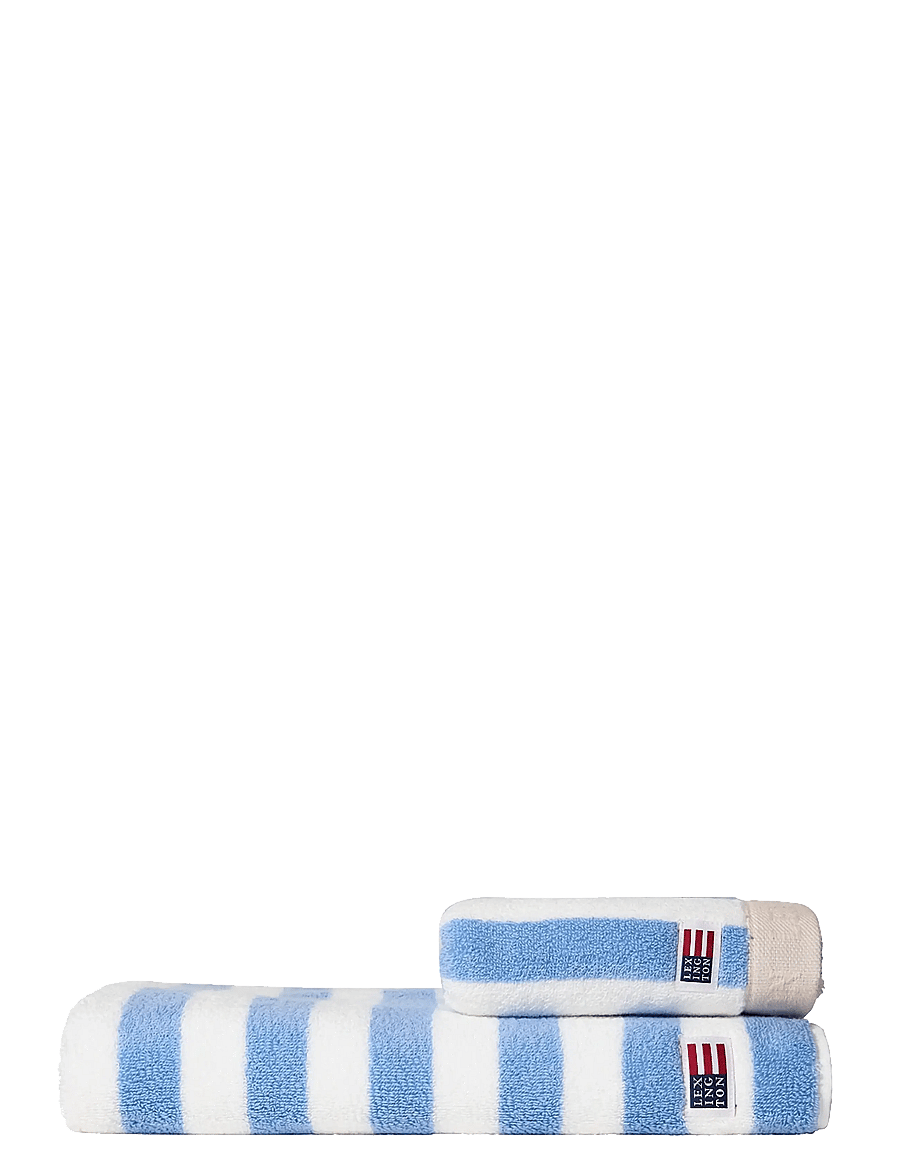 Lexington Home - Block Striped Towel Sky Blue/White/Moonbeam - sky blue/white/moonbeam - 1