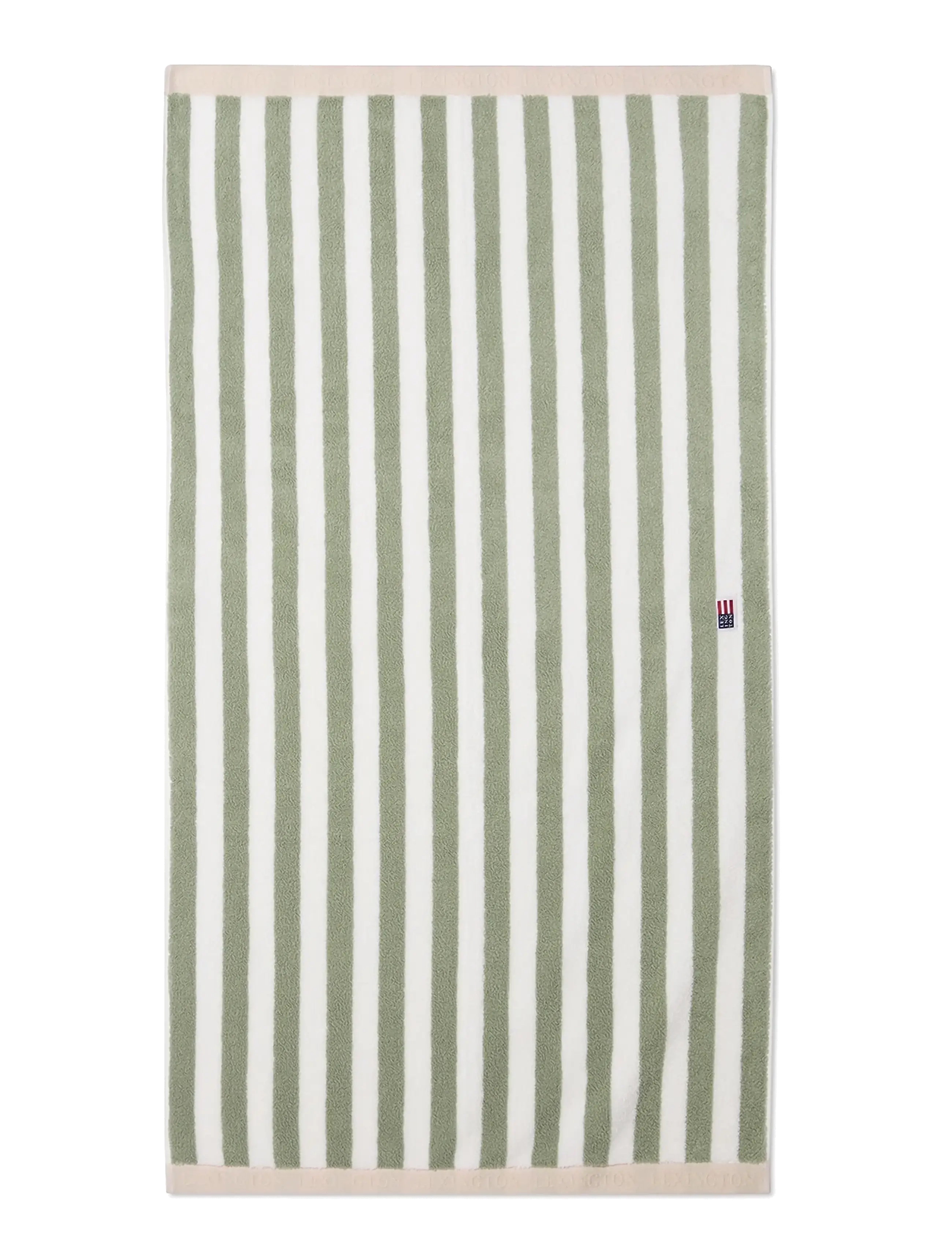Lexington Home Block Striped Towel Vintage Green/White/Moonbeam, Bath Håndklæde, Kakigrøn, Str: 30X50