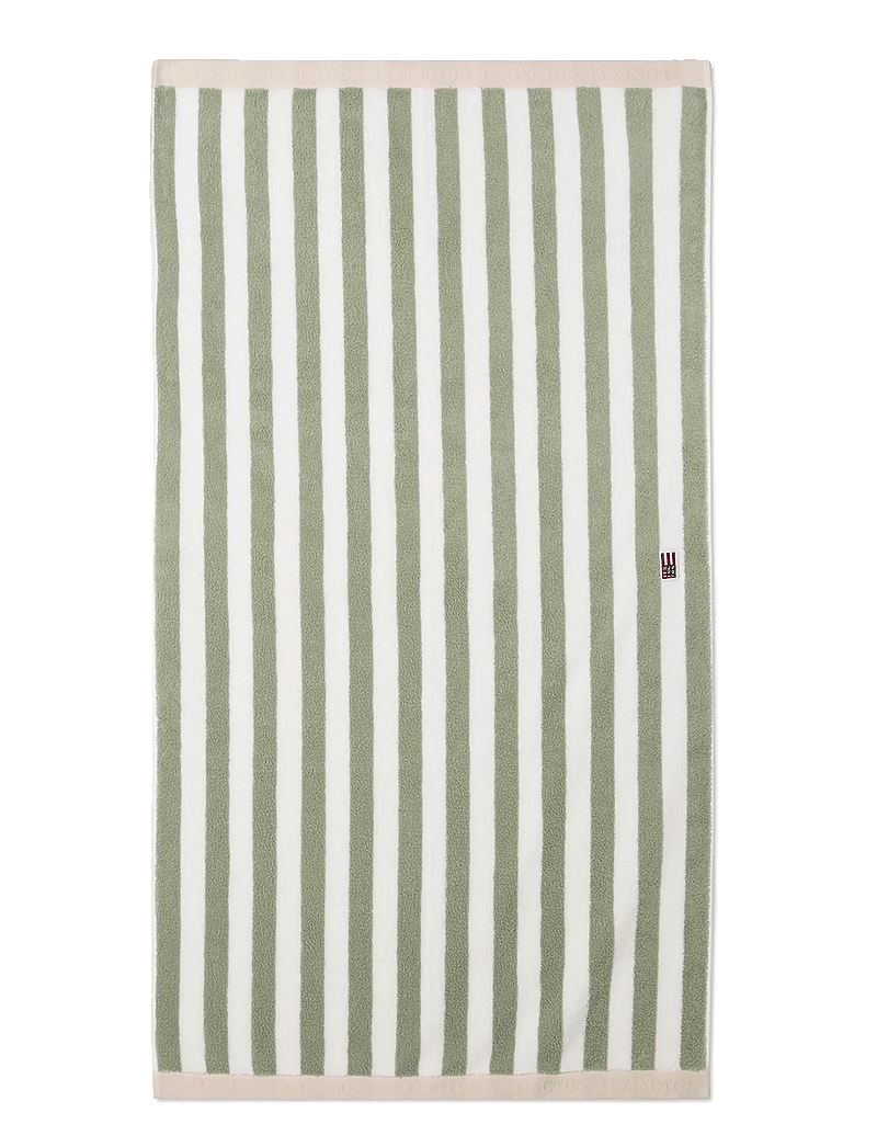 Lexington Home - Block Striped Towel Vintage Green/White/Moonbeam - badlakan - vintage green/white/moonbeam - 0
