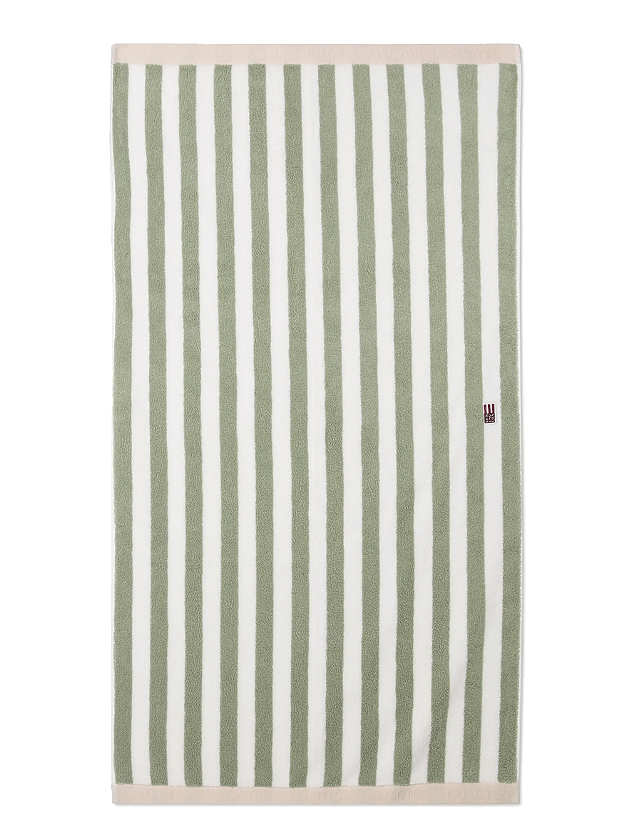 Lexington Home - Block Striped Towel Vintage Green/White/Moonbeam - badetücher - vintage green/white/moonbeam - 1