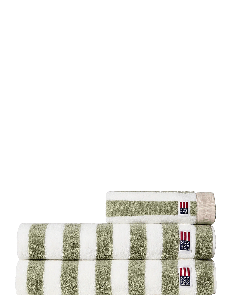 Lexington Home - Block Striped Towel Vintage Green/White/Moonbeam - badlakan - vintage green/white/moonbeam - 1