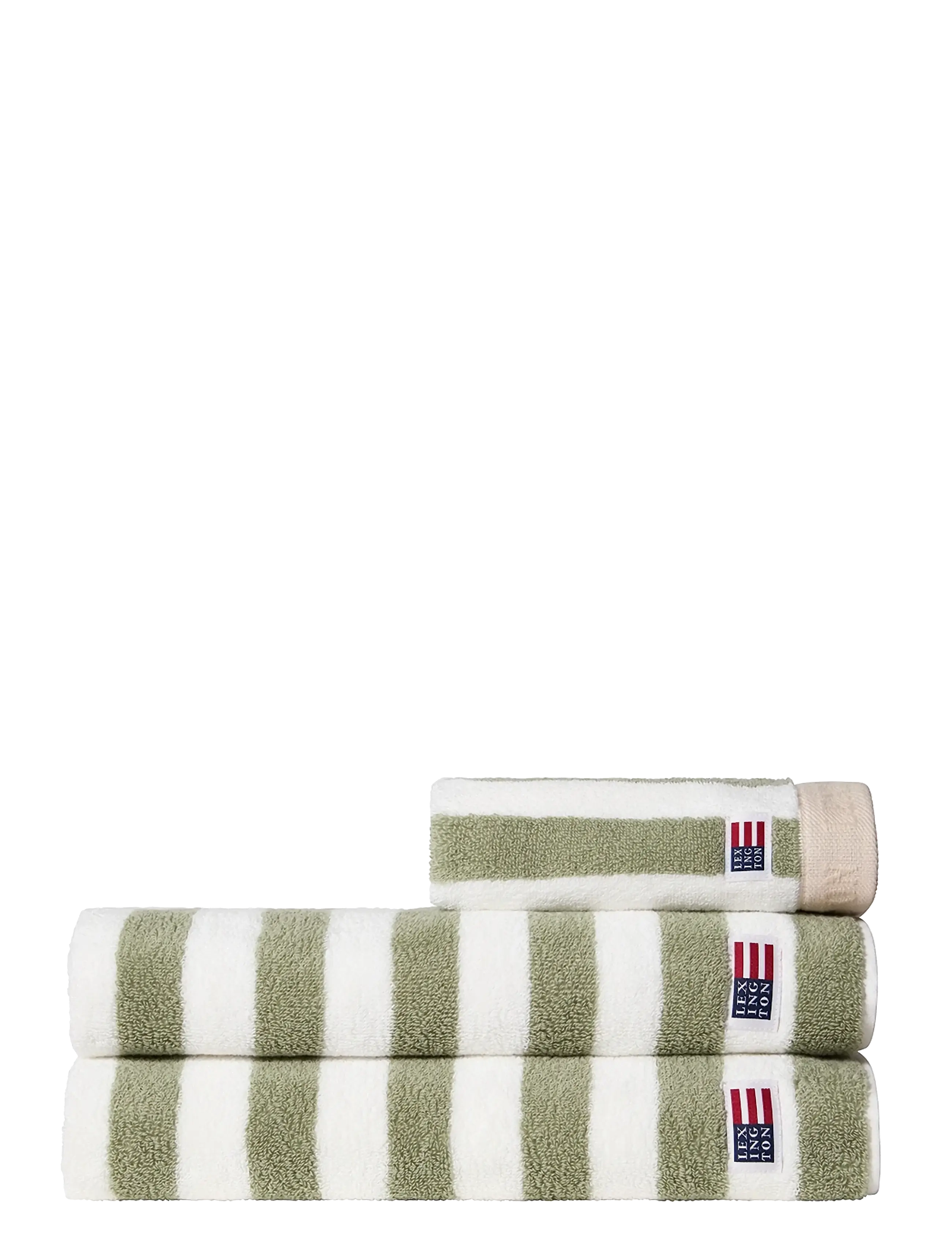 Lexington Home - Block Striped Towel Vintage Green/White/Moonbeam - badetücher - vintage green/white/moonbeam - 2