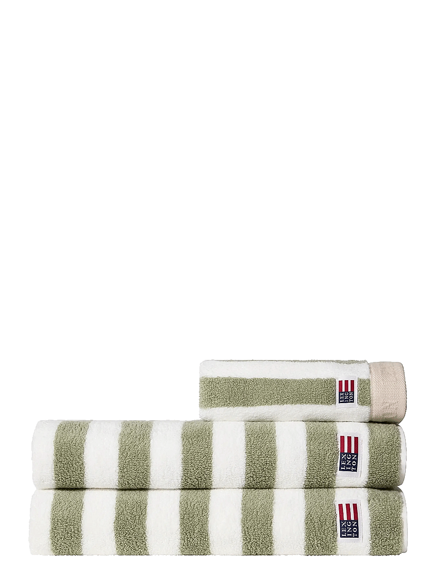 Lexington Home - Block Striped Towel Vintage Green/White/Moonbeam - badetücher - vintage green/white/moonbeam - 2