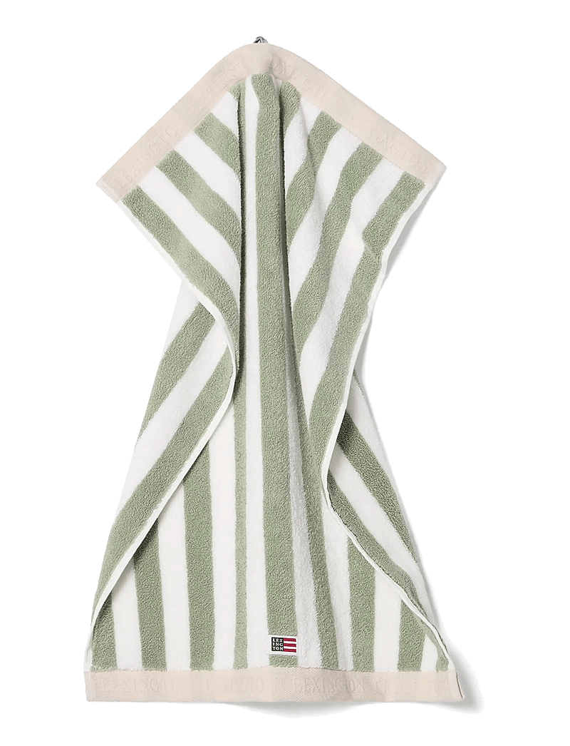 Lexington Home - Block Striped Towel Vintage Green/White/Moonbeam - badlakan - vintage green/white/moonbeam - 2