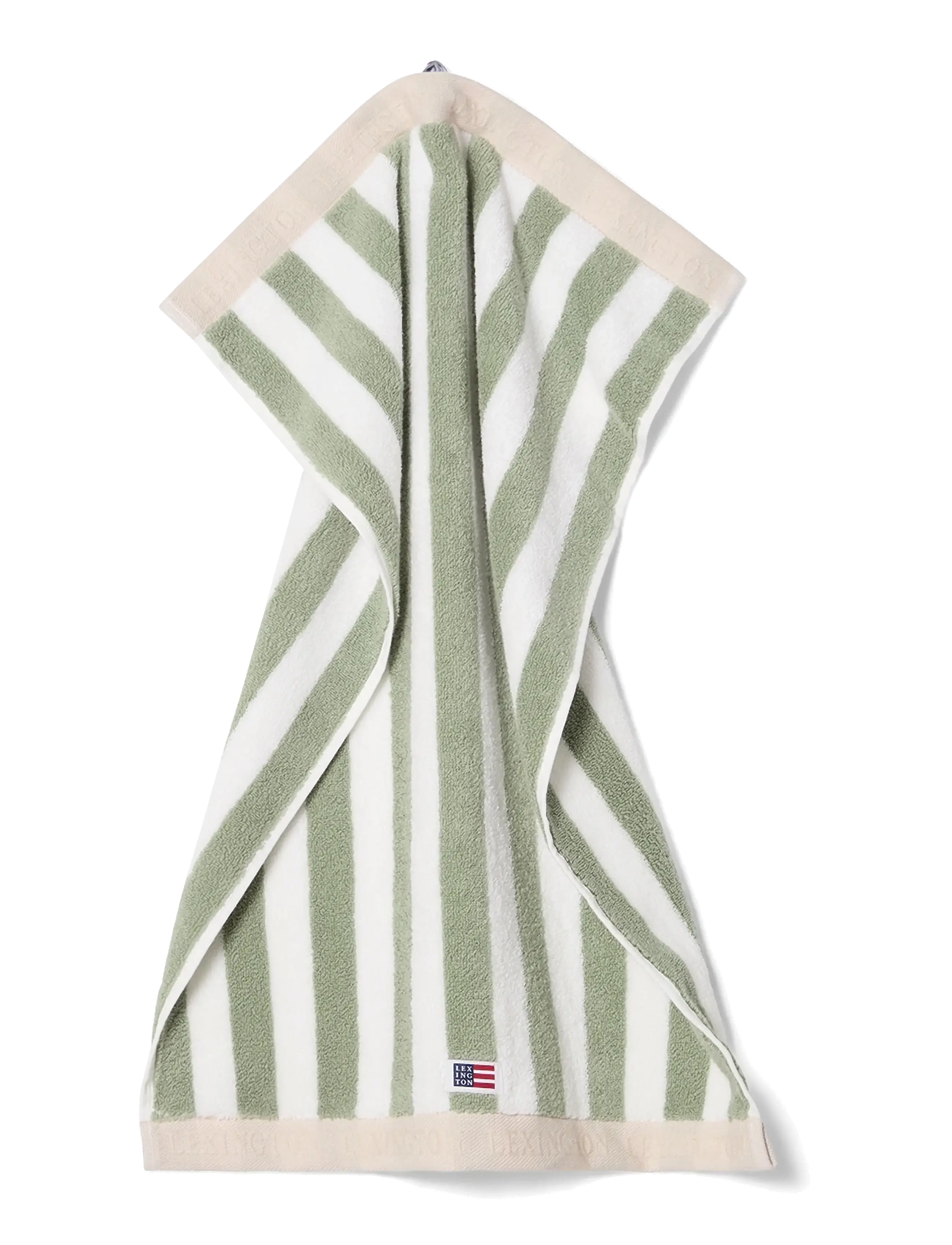 Lexington Home - Block Striped Towel Vintage Green/White/Moonbeam - badetücher - vintage green/white/moonbeam - 3