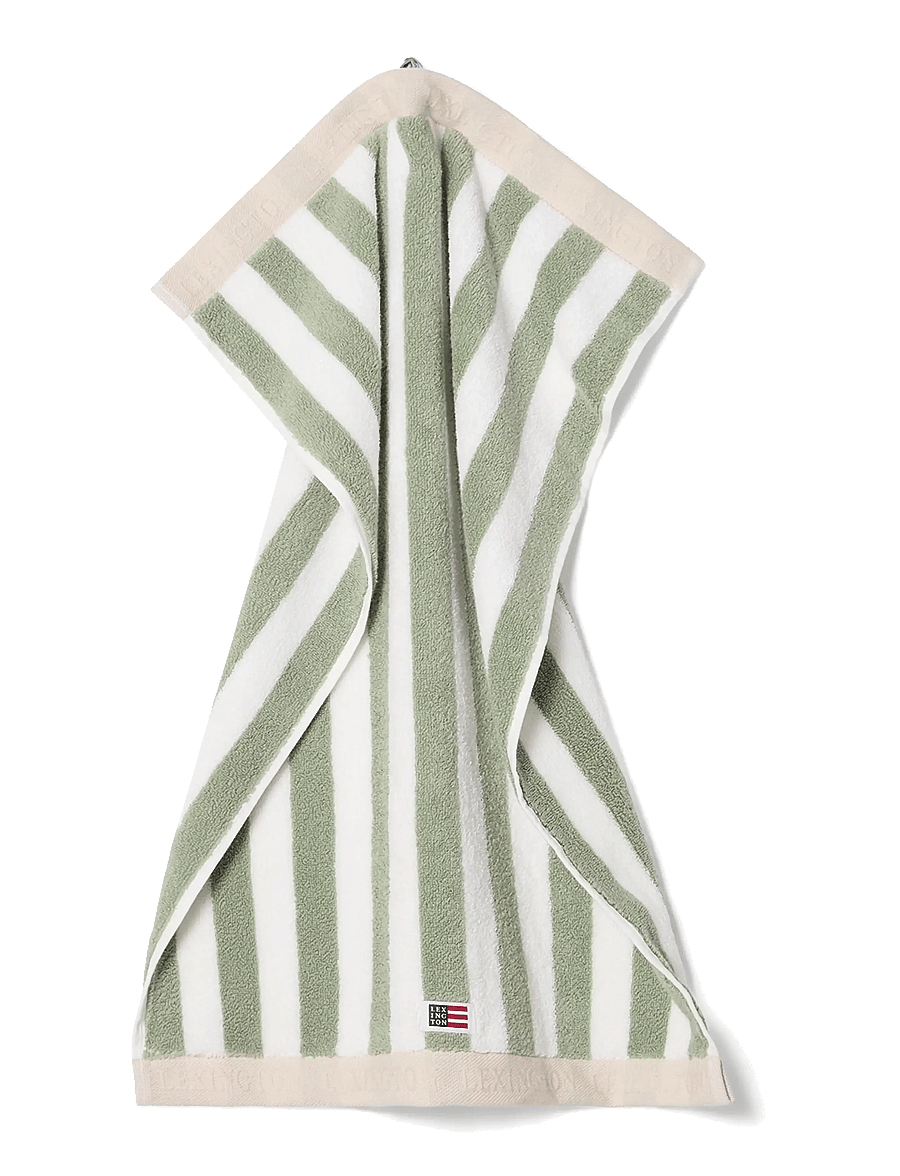 Lexington Home - Block Striped Towel Vintage Green/White/Moonbeam - badetücher - vintage green/white/moonbeam - 3