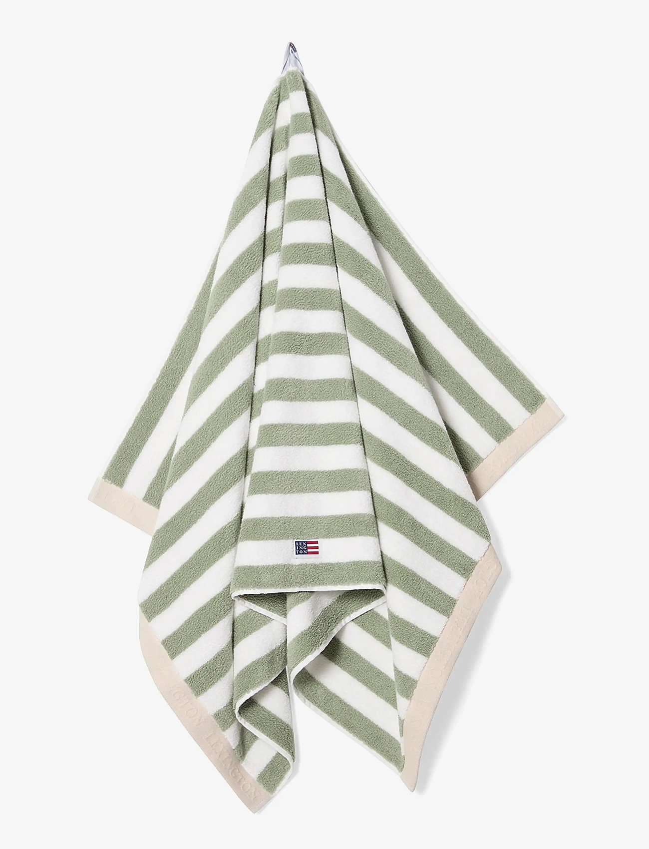 Lexington Home - Block Striped Towel Vintage Green/White/Moonbeam - badlakan - vintage green/white/moonbeam - 3