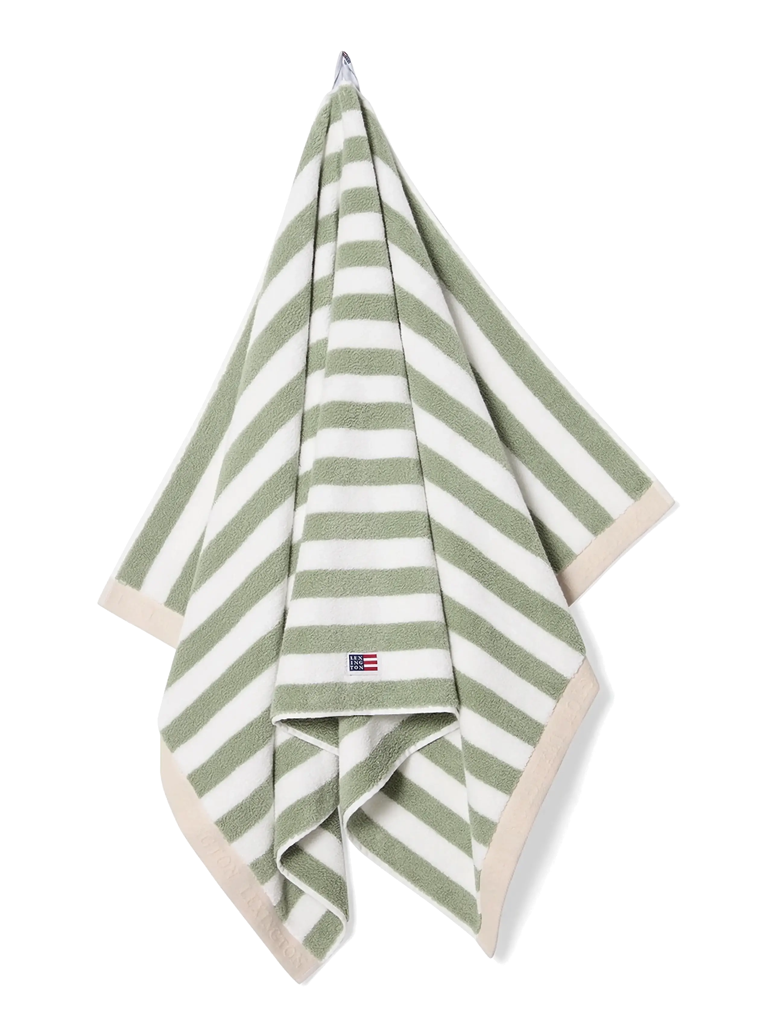 Lexington Home - Block Striped Towel Vintage Green/White/Moonbeam - badetücher - vintage green/white/moonbeam - 4