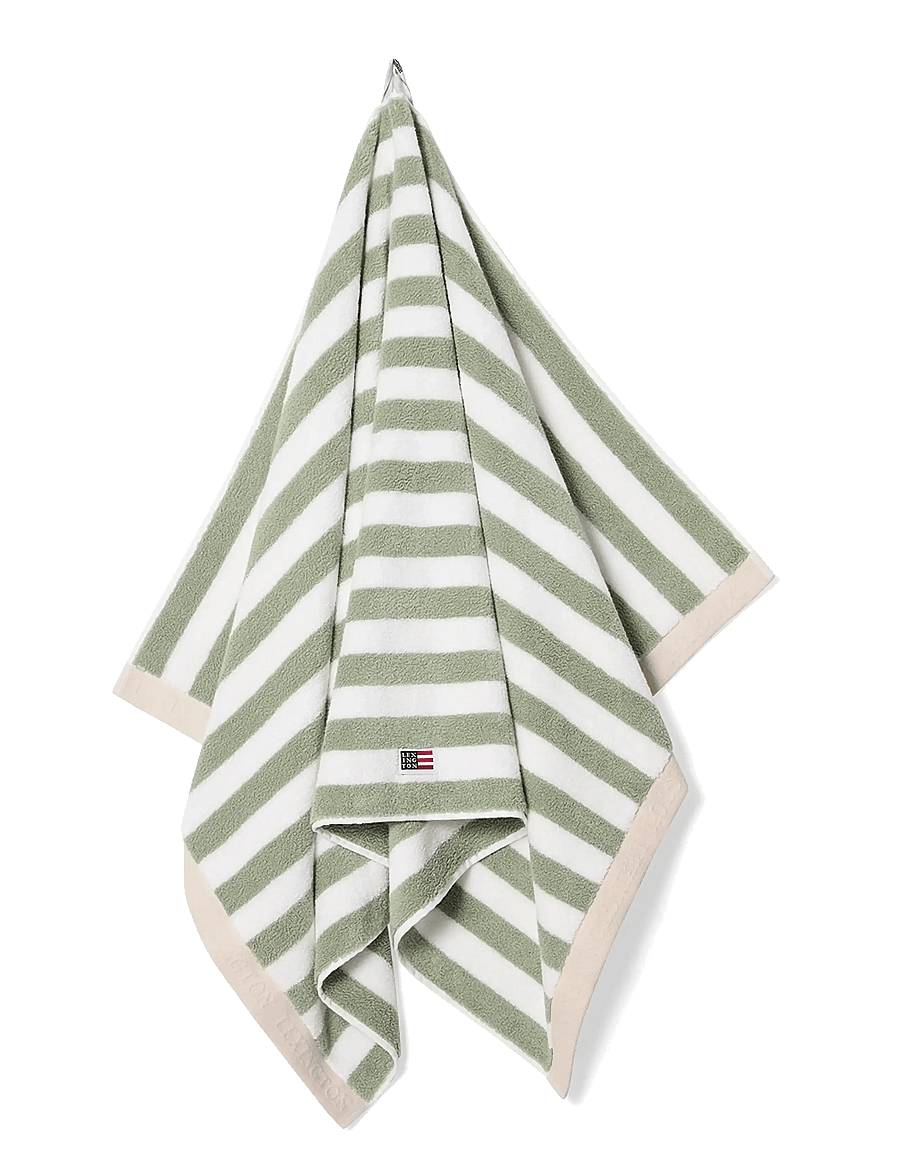 Lexington Home - Block Striped Towel Vintage Green/White/Moonbeam - badetücher - vintage green/white/moonbeam - 4