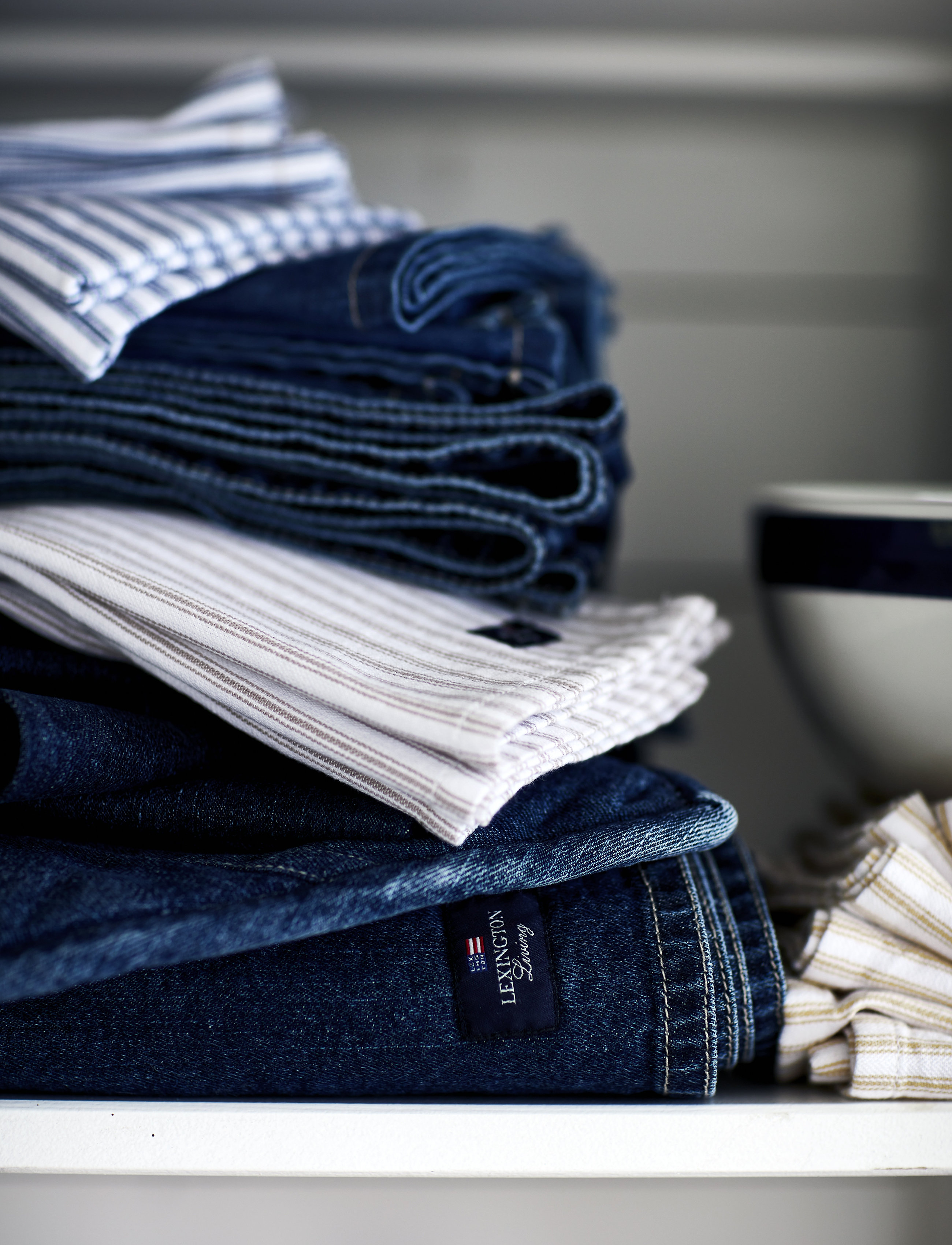 Lexington Home Icons Cotton Twill Denim Placemat, 40X50 cm, Kitchen Textiles, Blau - Placemats, Homeware