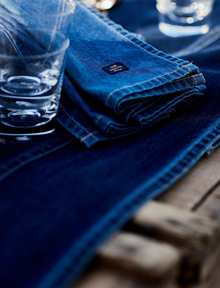 Lexington Home - Icons Cotton Twill Denim Napkin - linased ja puuvillased salvrätikud - denim blue - 3