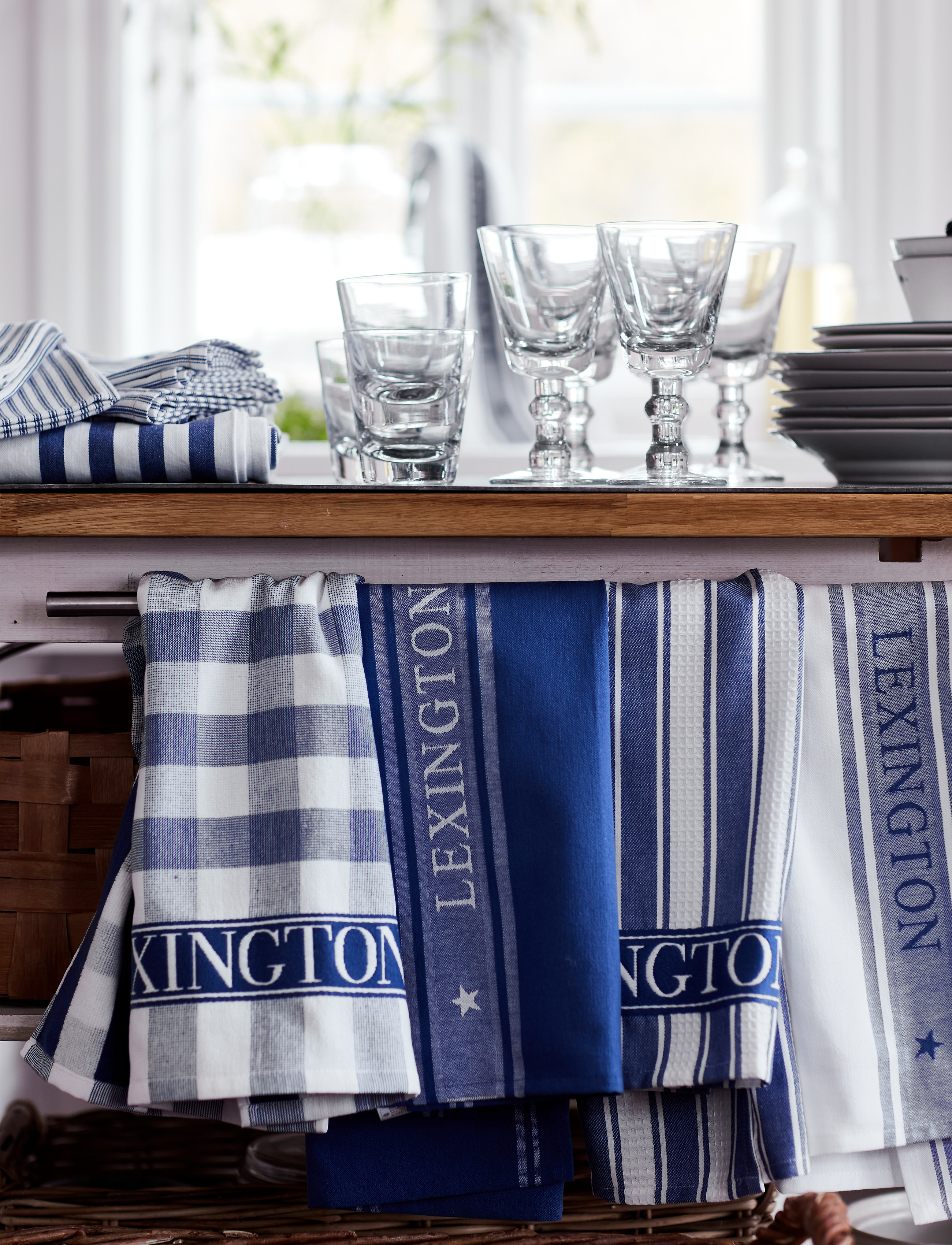 Lexington Home Icons Cotton Jacquard Star Kitchen Towel, 50X70 cm, Textiles, Blau - Towels, Homeware
