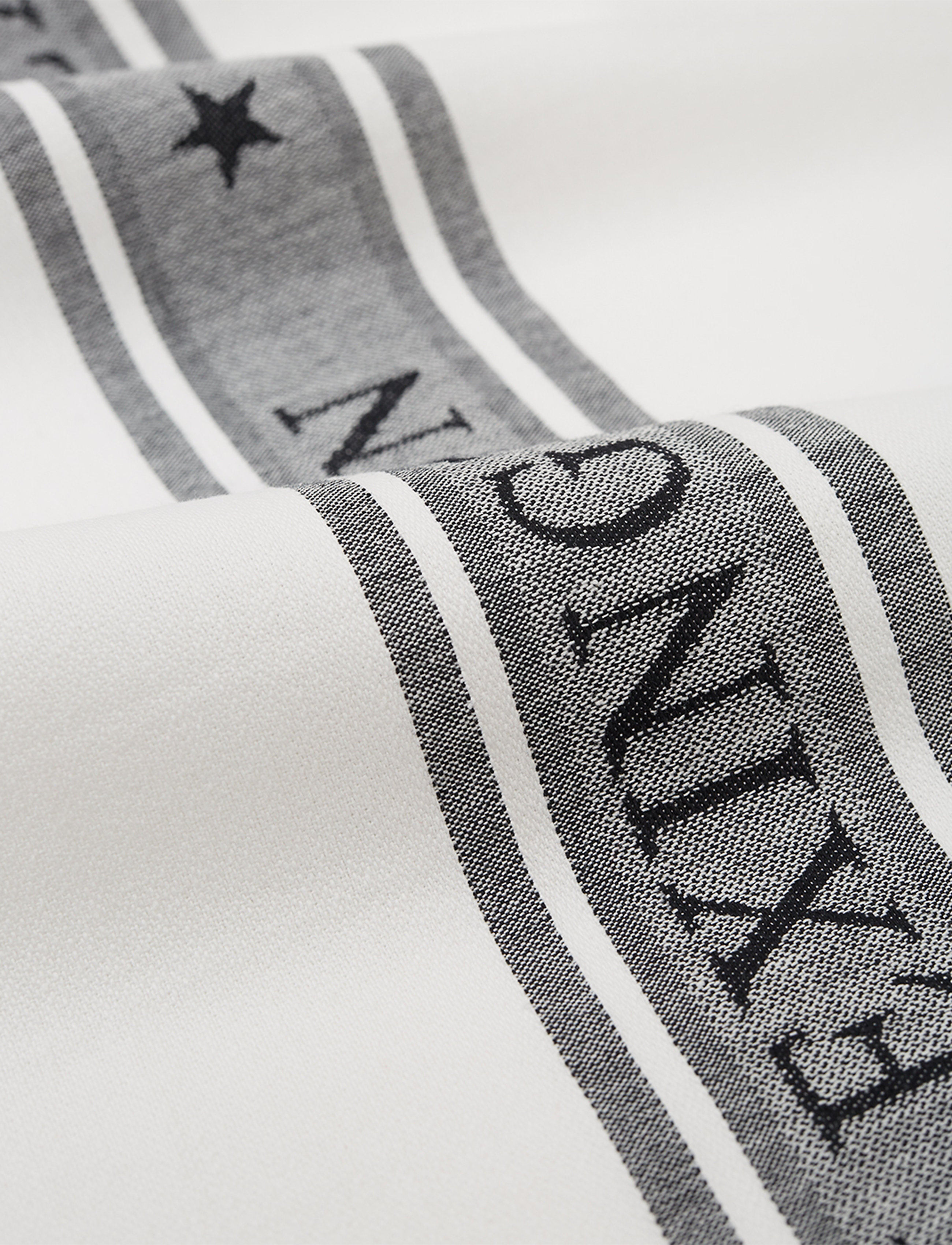 Lexington Home - Icons Cotton Jacquard Star Kitchen Towel - viskestykker - white/black - 2