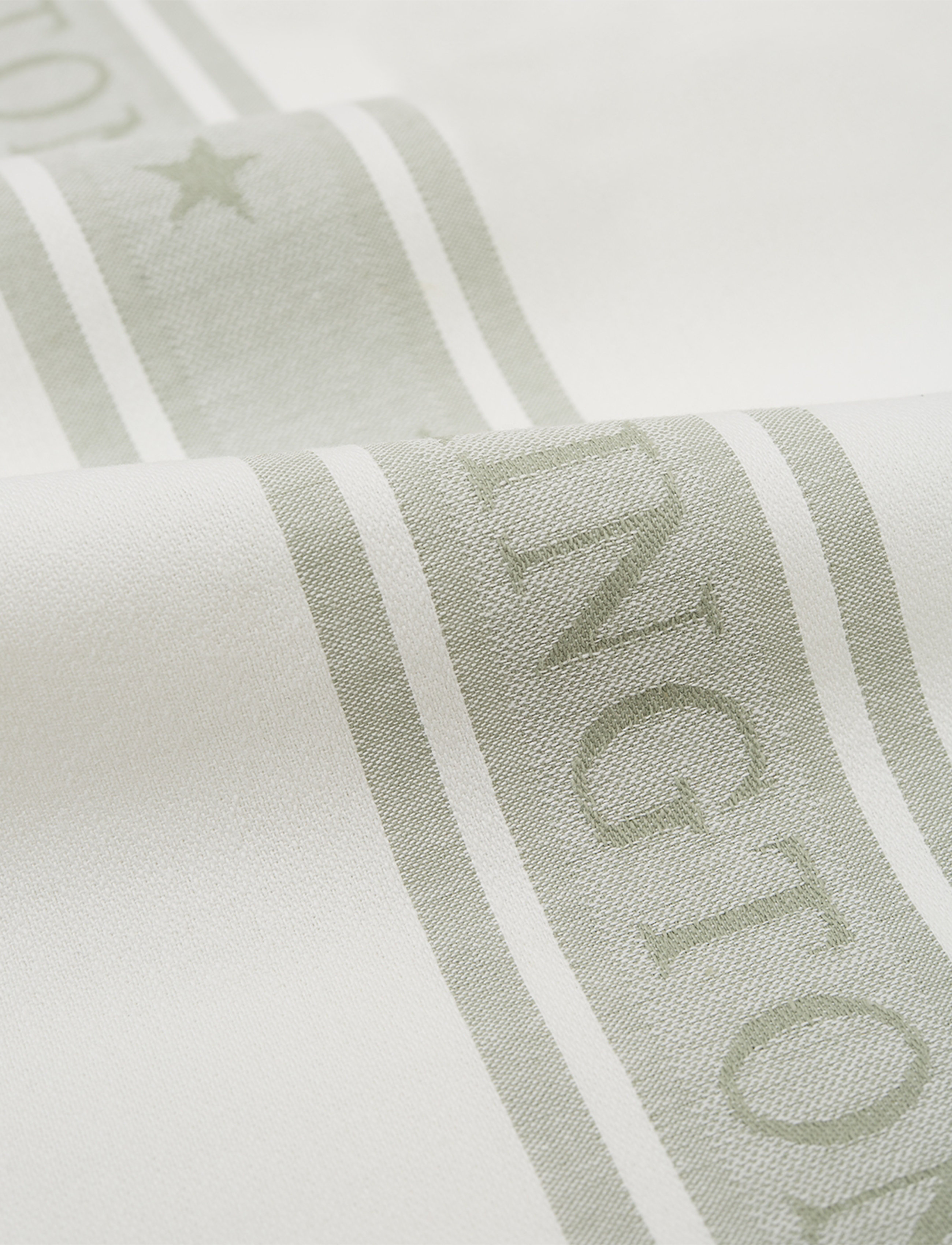 Lexington Home - Icons Cotton Jacquard Star Kitchen Towel - viskestykker - white/sage green - 2